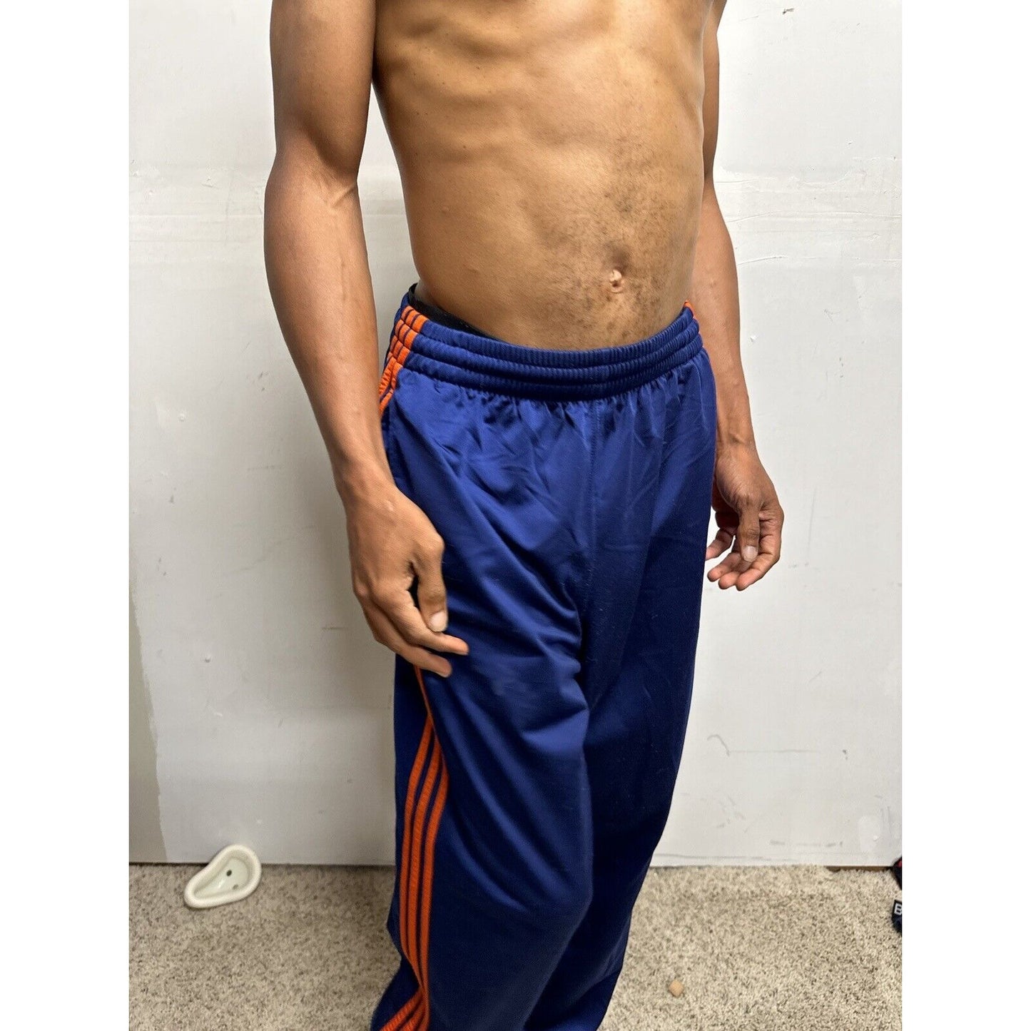 Men’s Blue Large Adidas With Pockets Athletic Pants