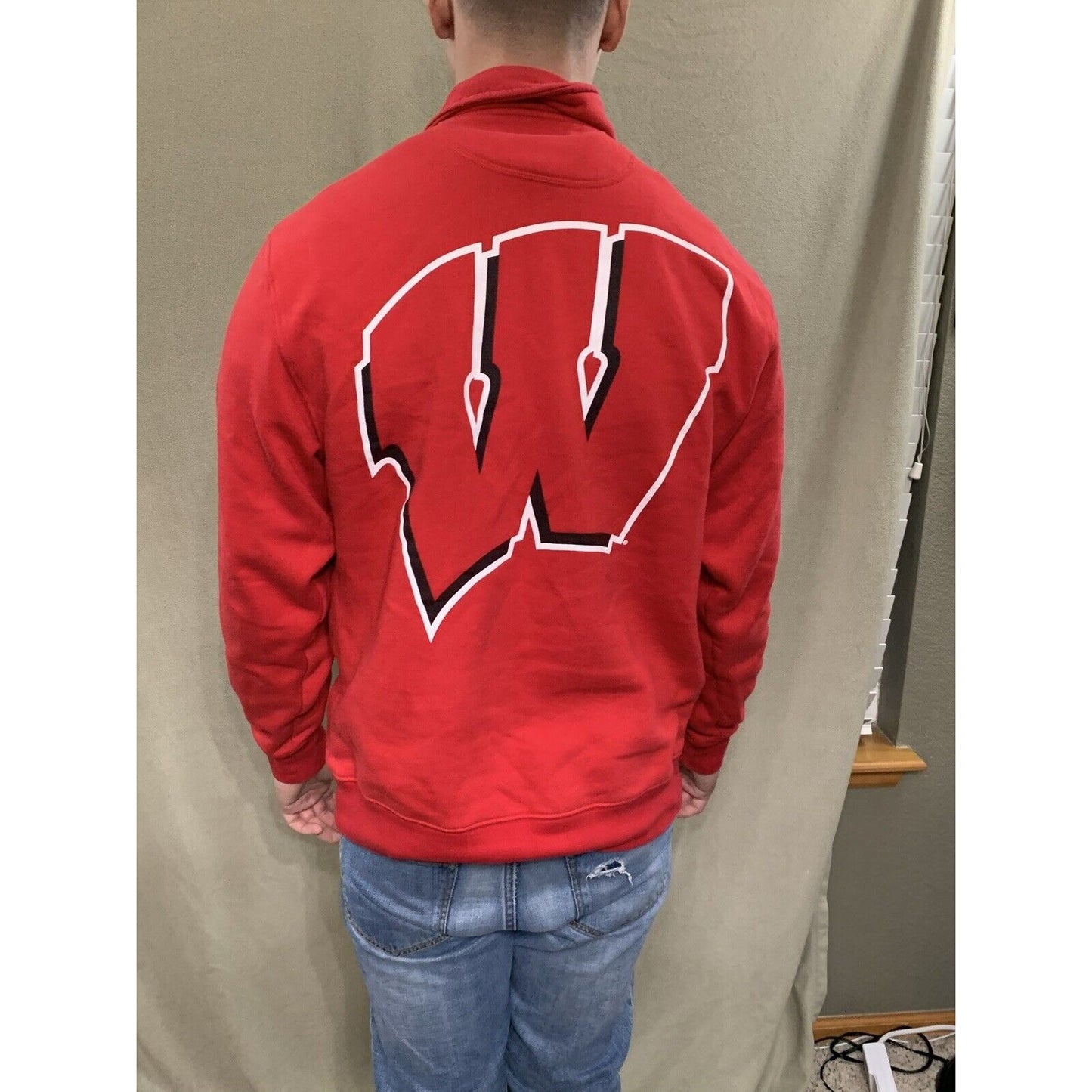 Vintage Wisconsin Badgers Soft Hoodie Sweatshirt Red Jansport Medium