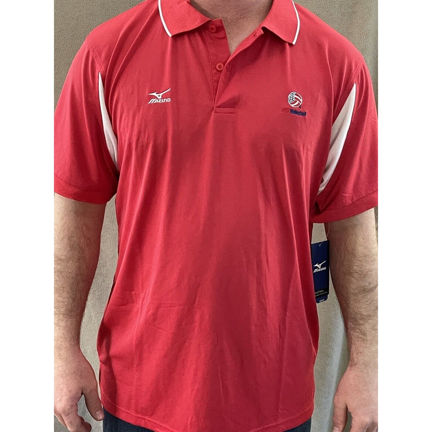 Mizuna USA Volleyball Men’s Large Red Shirt Lightweight Performance