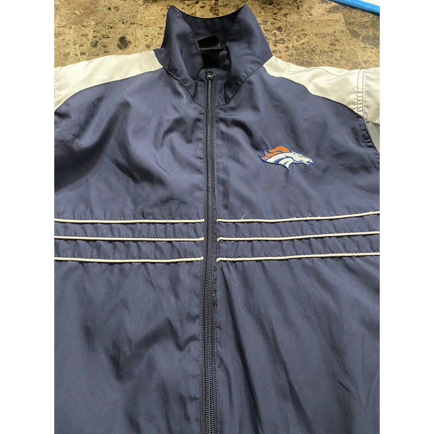 DENVER BRONCOS NFL Team Reebok Sports Illustrated SI Large Windbreaker Jacket