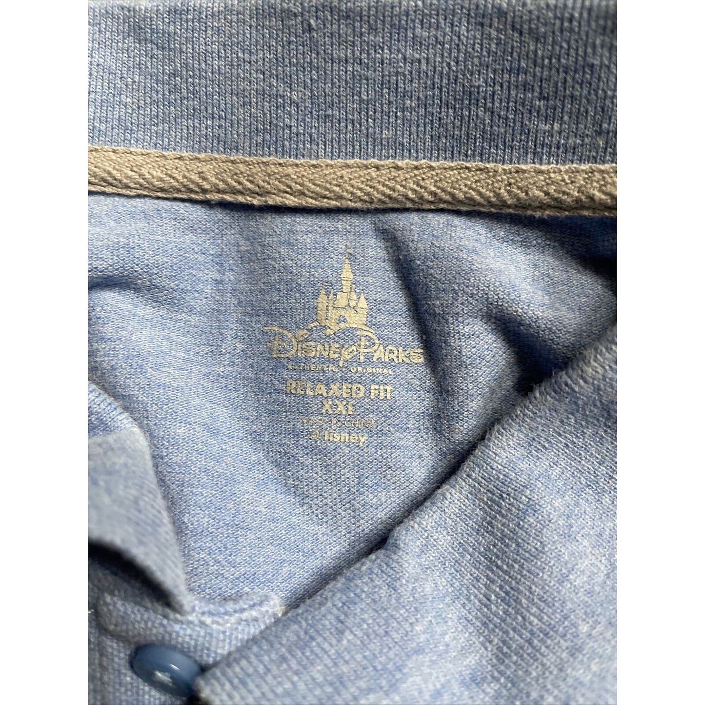 Men's light blue disney parks mickey mouse relaxed fit XXL polo shirt