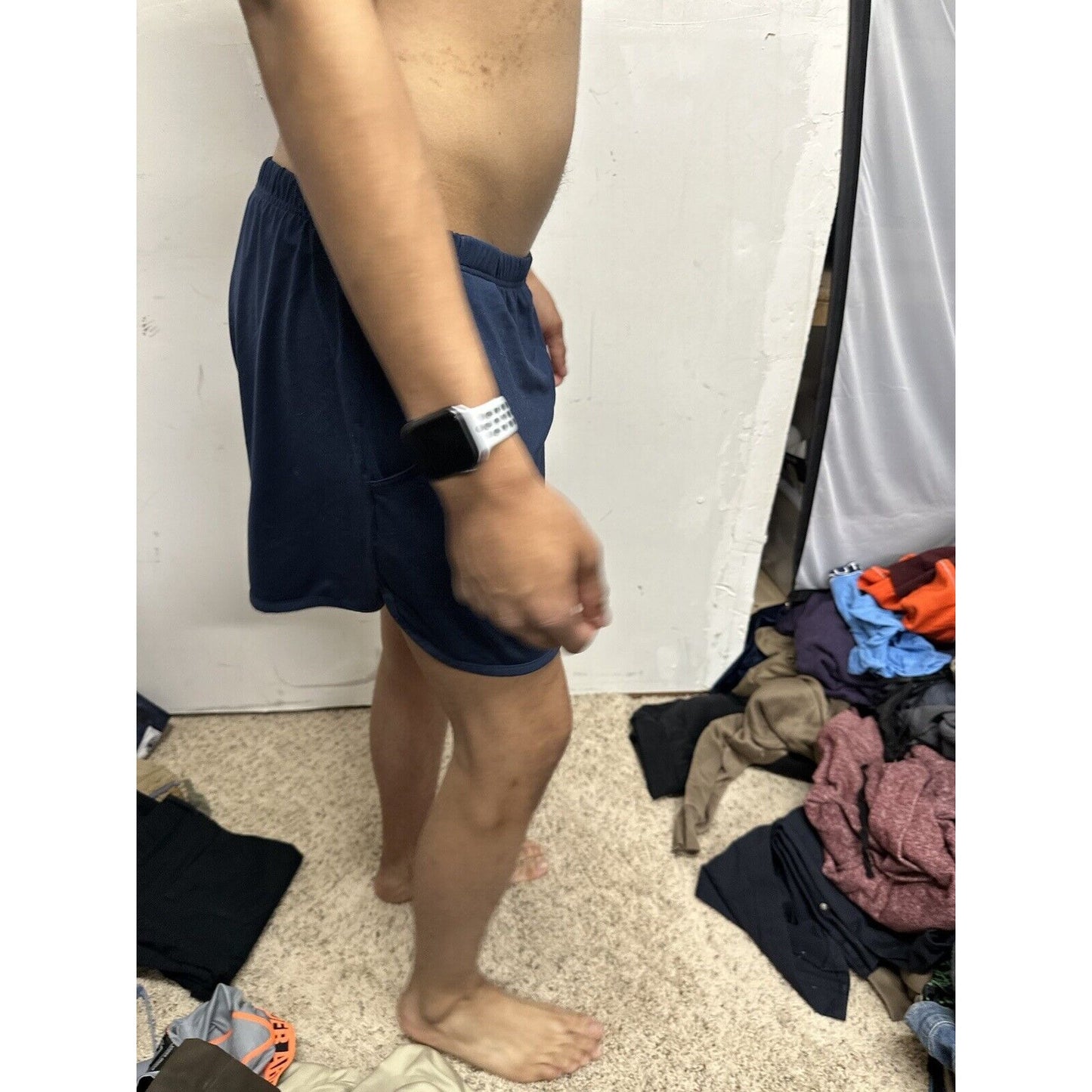 Men’s Large Reebok Play Dry Dark Blue Shorts With Pockets