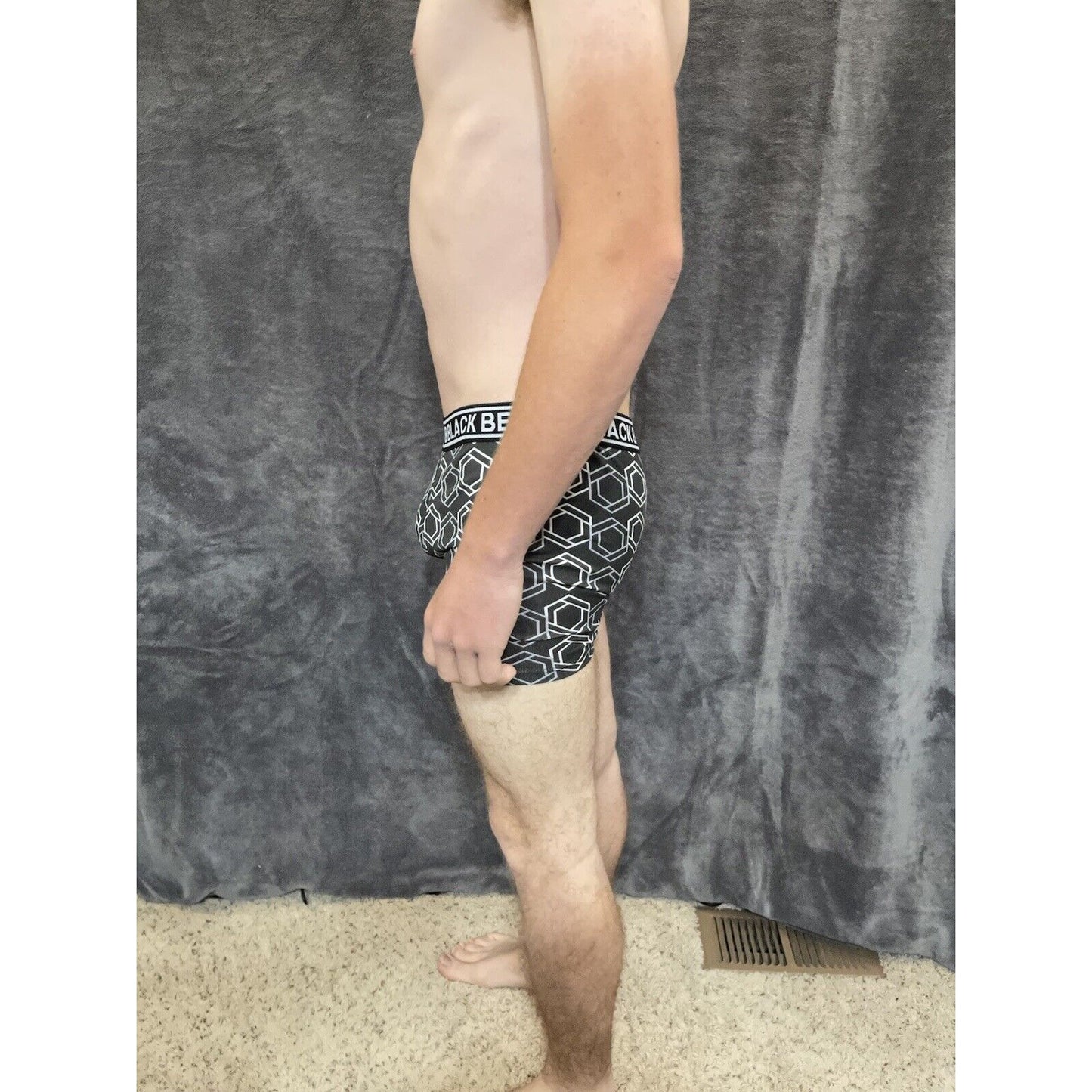 men's medium athletic trunk style black bear boxer brief Black Geometric Design