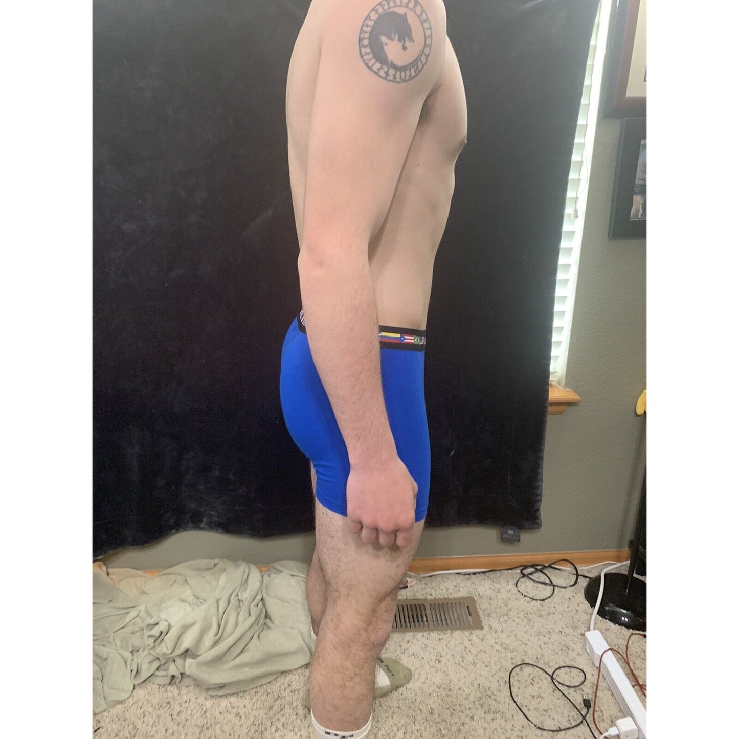 Men’s Papi Medium Boxer Briefs Royal Blue International 5% Spandex