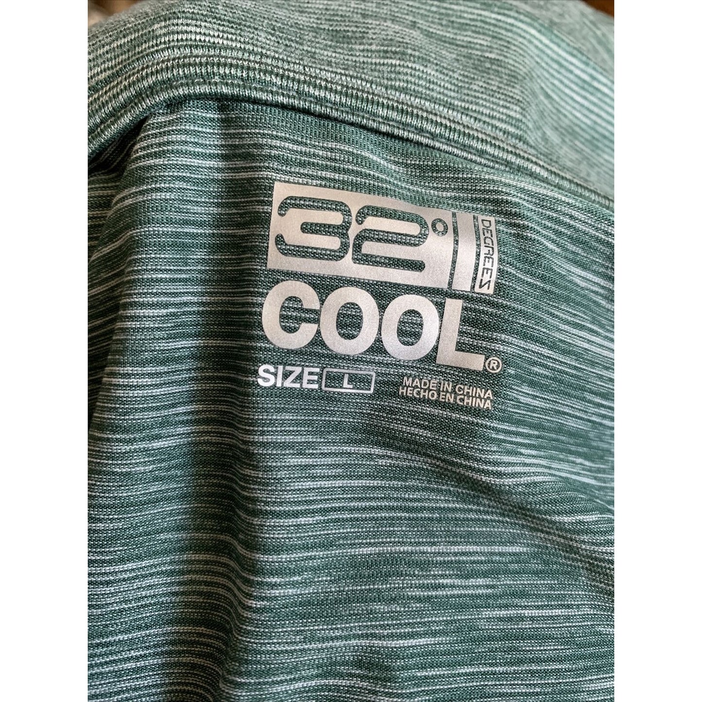 32 Degrees Cool Golf Polo Men’s Green Soft Fabric Shirt Large