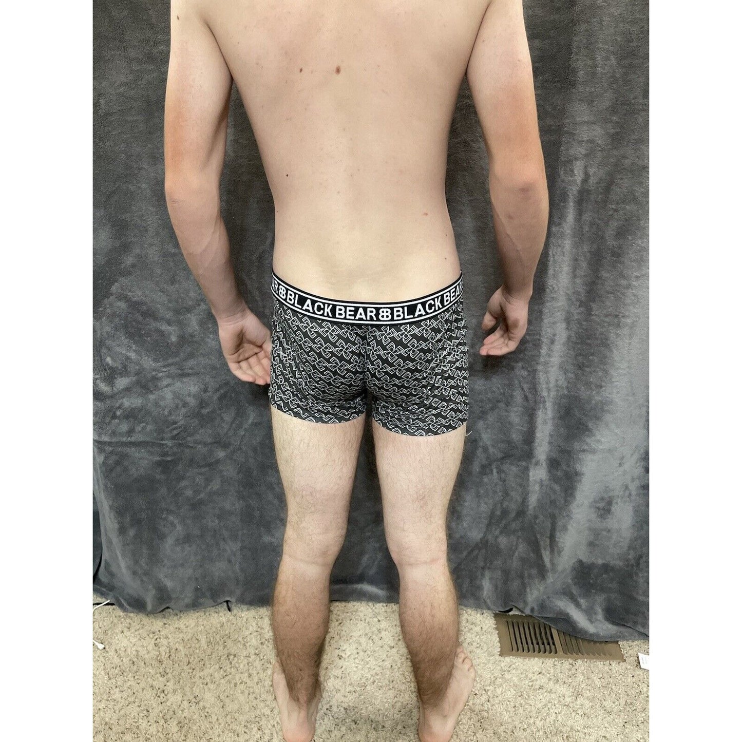 men's medium athletic trunk style black bear boxer brief Gray And Black Fans