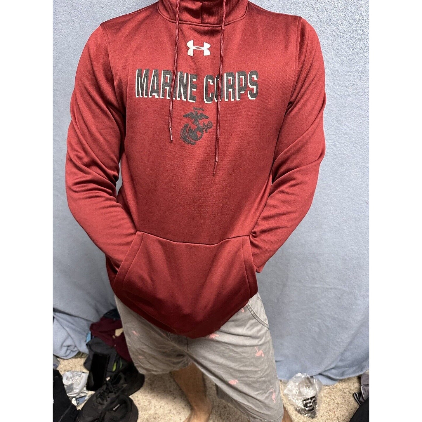 Men’s Maroon Pullover Hoodie Marine Corps Small Under Armour