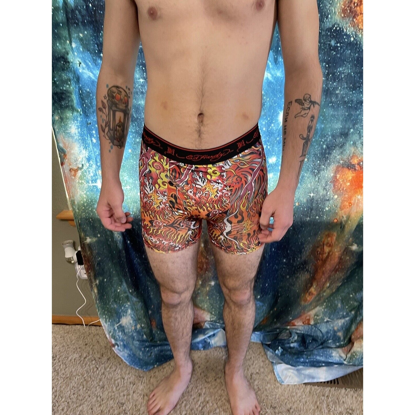 men's ed hardy compression shorts small flames New And Unworn