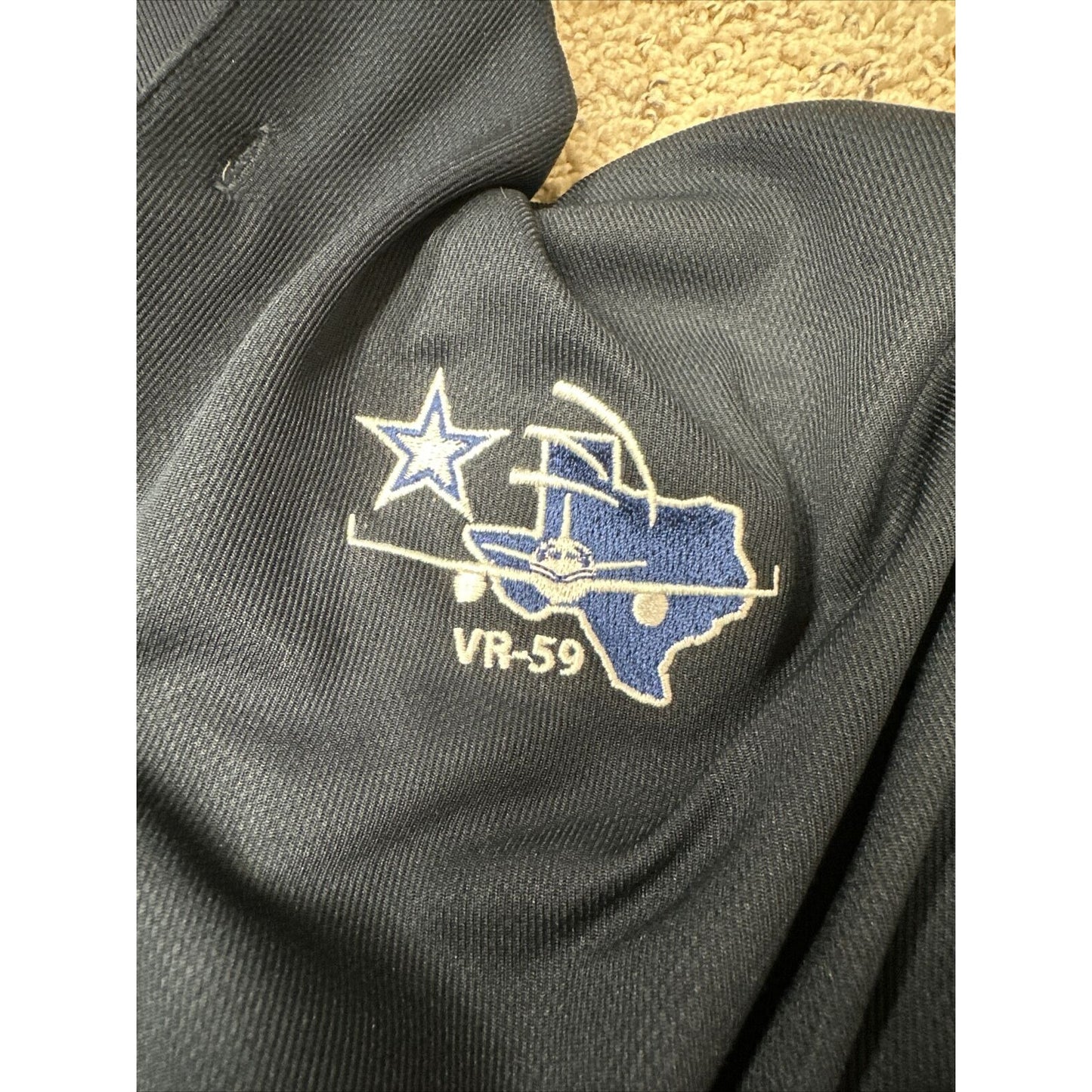 Men’s Dark Blue Nike Golf Large Polo Shirt VR-59 Texas Flying Plane