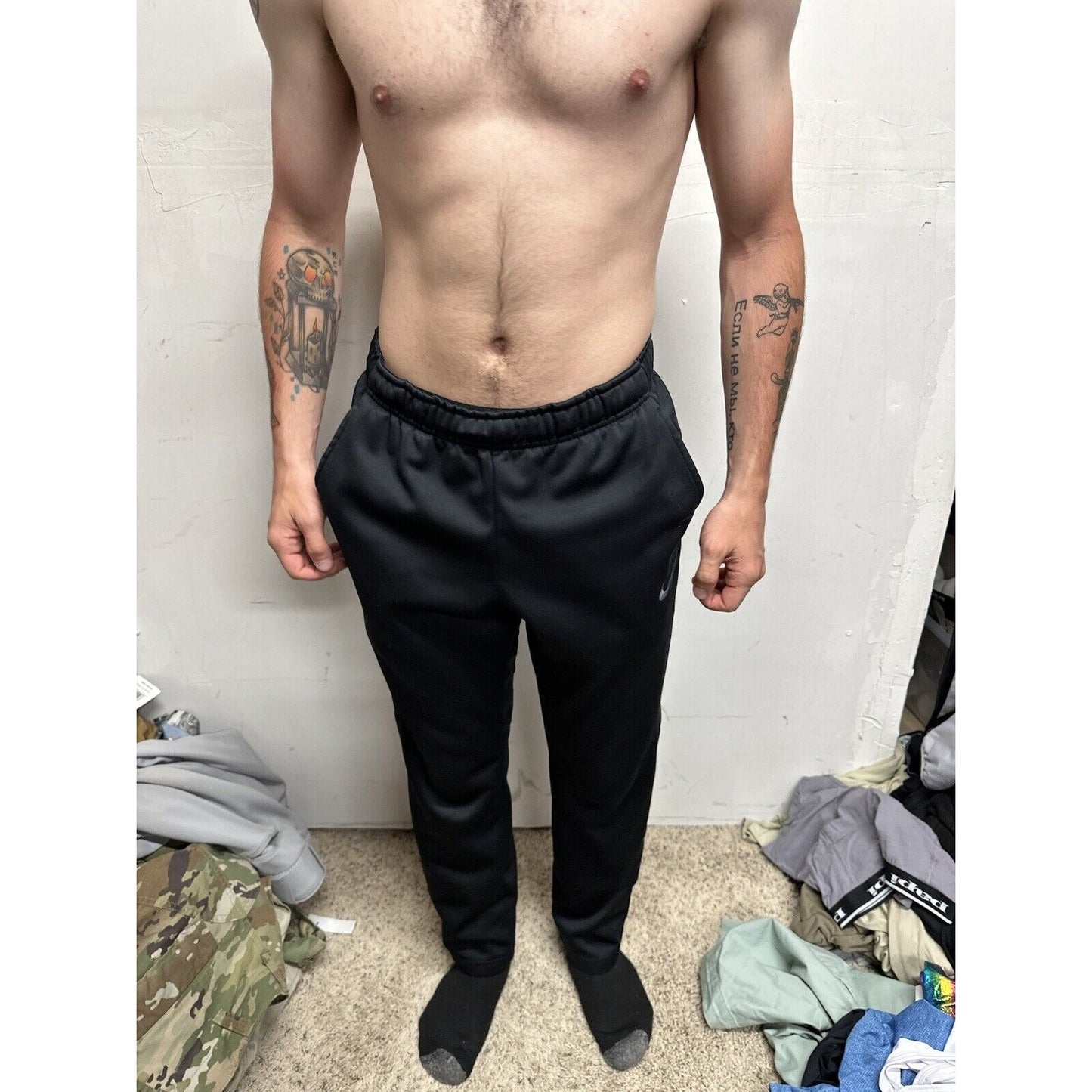 Men’s Black Nike Small Dri Fit Athletic Pants Sweat Pants With Pockets