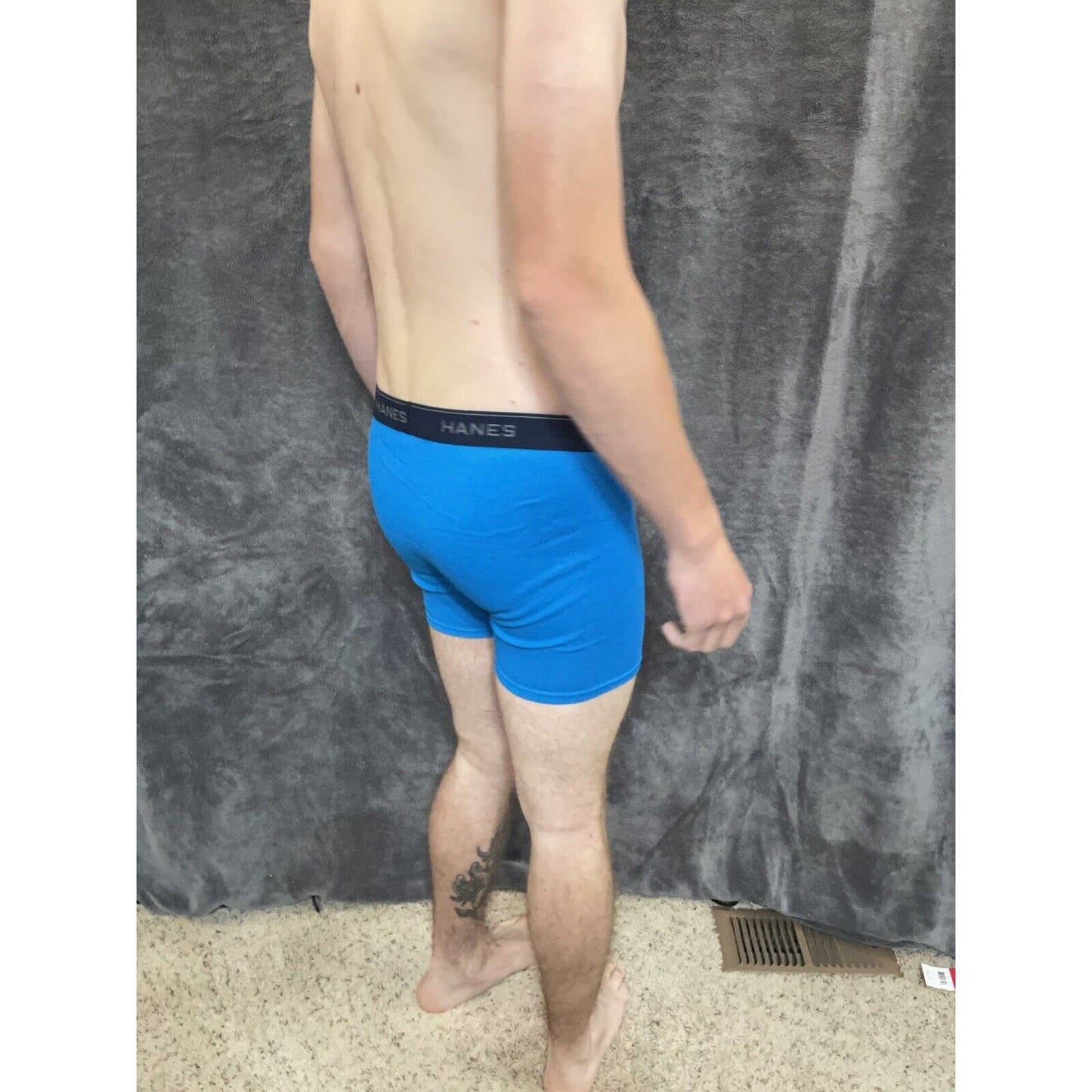 boy's Hanes youth XL Aqua With Dark Blue boxer brief