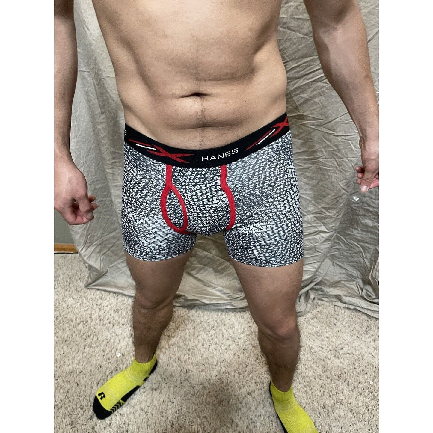 Boy's Large Hanes boxer briefs x temp black white New And Unworn