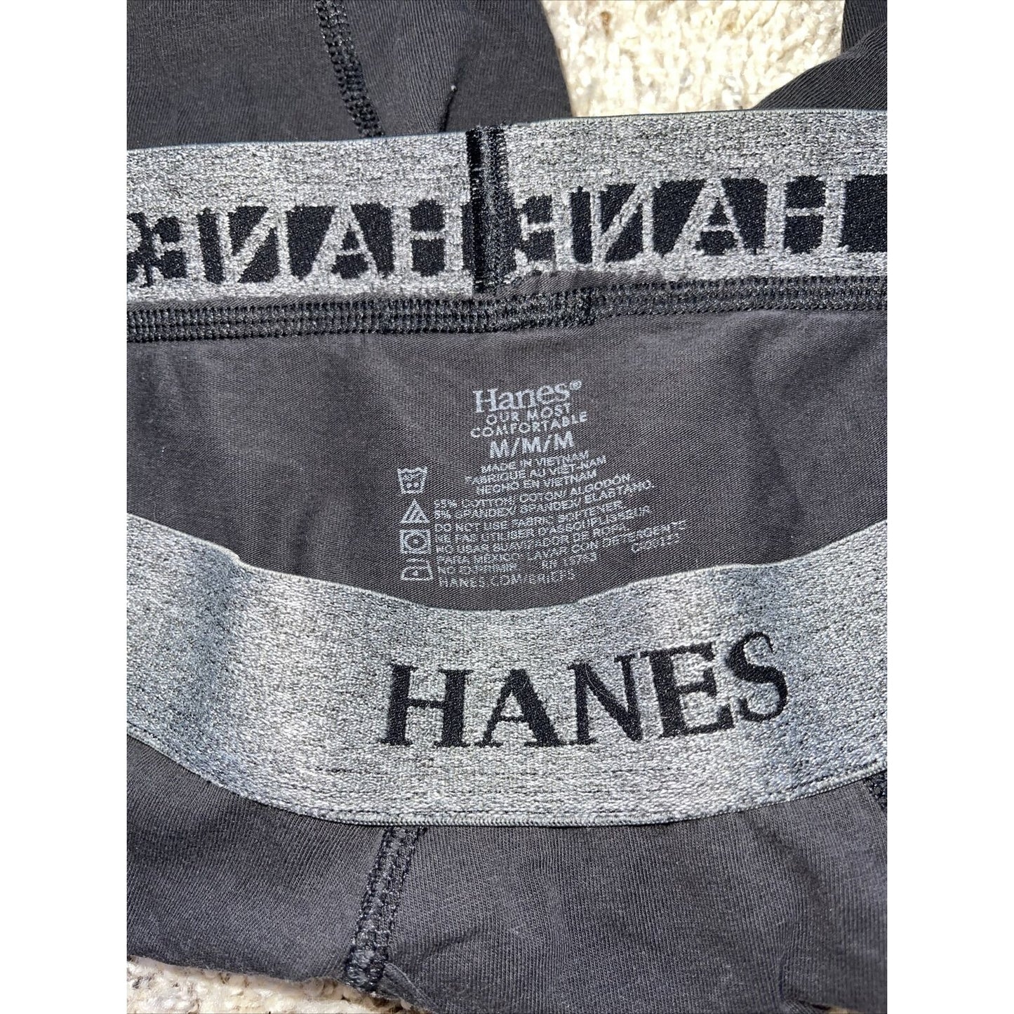 men's black hanes most comfortable medium boxer briefs