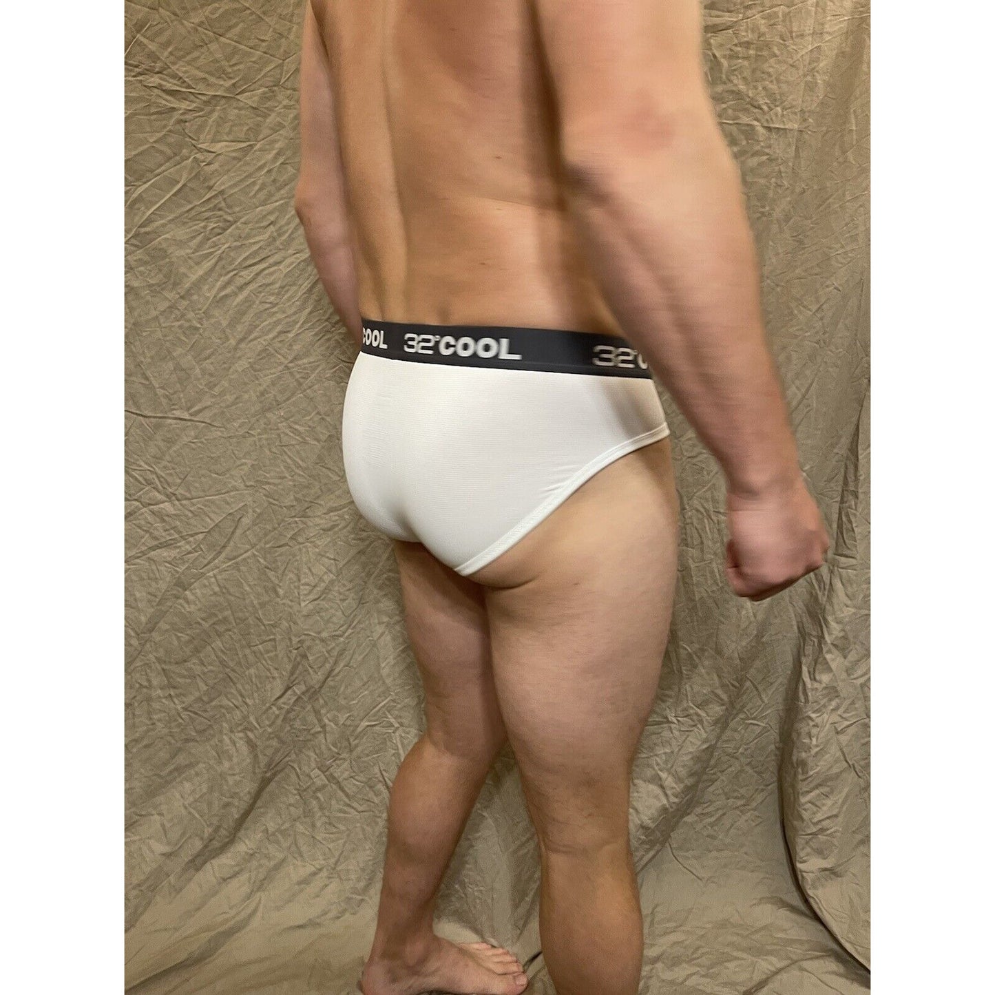 men's 32 degrees cool white compression brief athletic Large