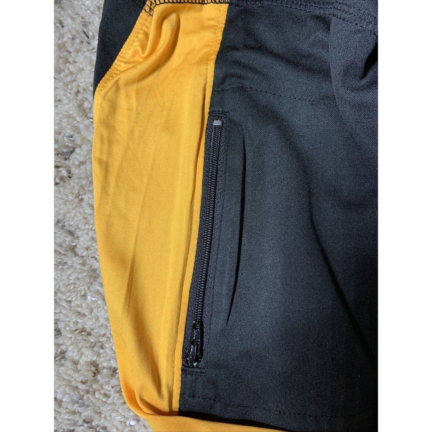 Men’s Soffe XT46 Black. With Orange Large Tee 100% Polyester Zippered Pocket