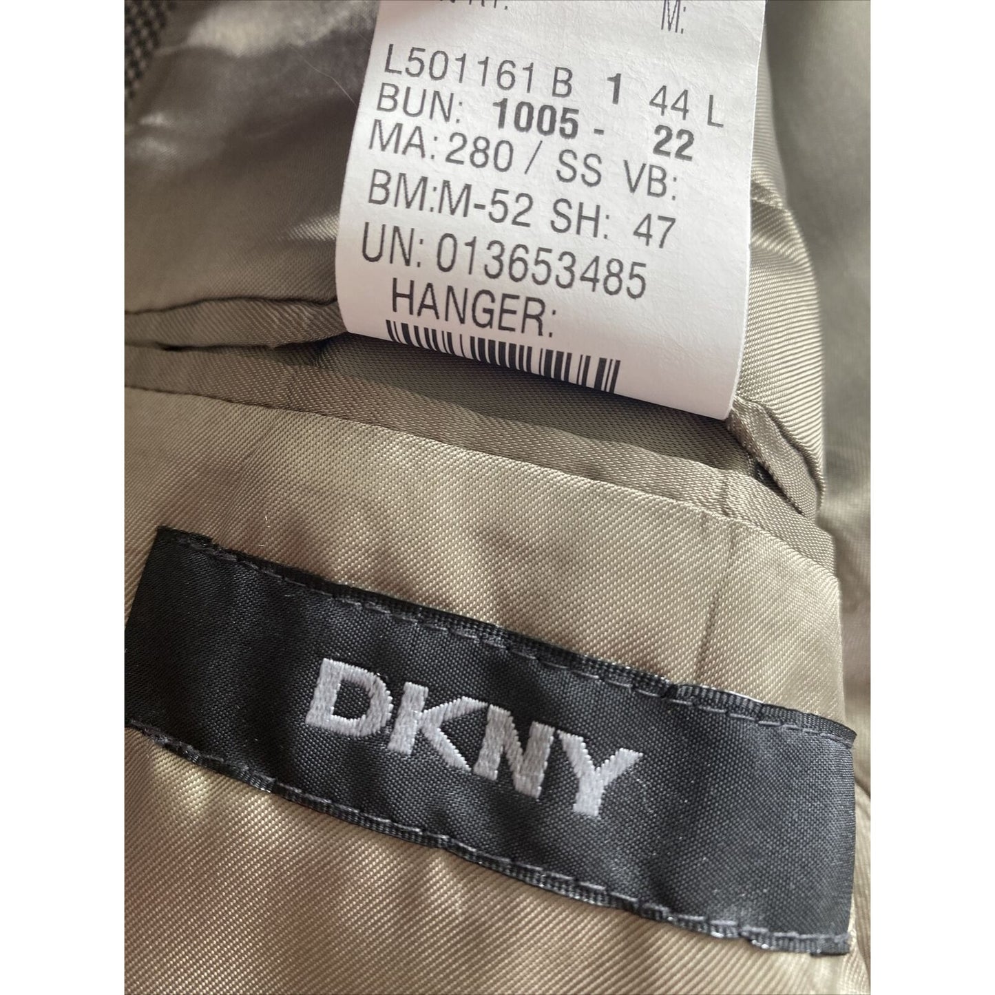 DKNY Men’s size 44L 100% Wool-Laine Brown Blazer