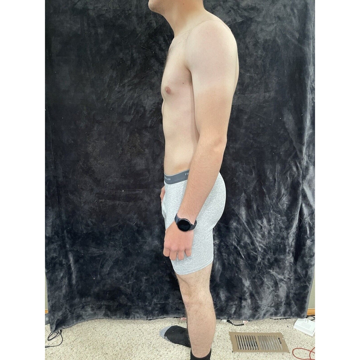 Fruit of the Loom Men's Boxer Briefs - Light Gray- Size Medium