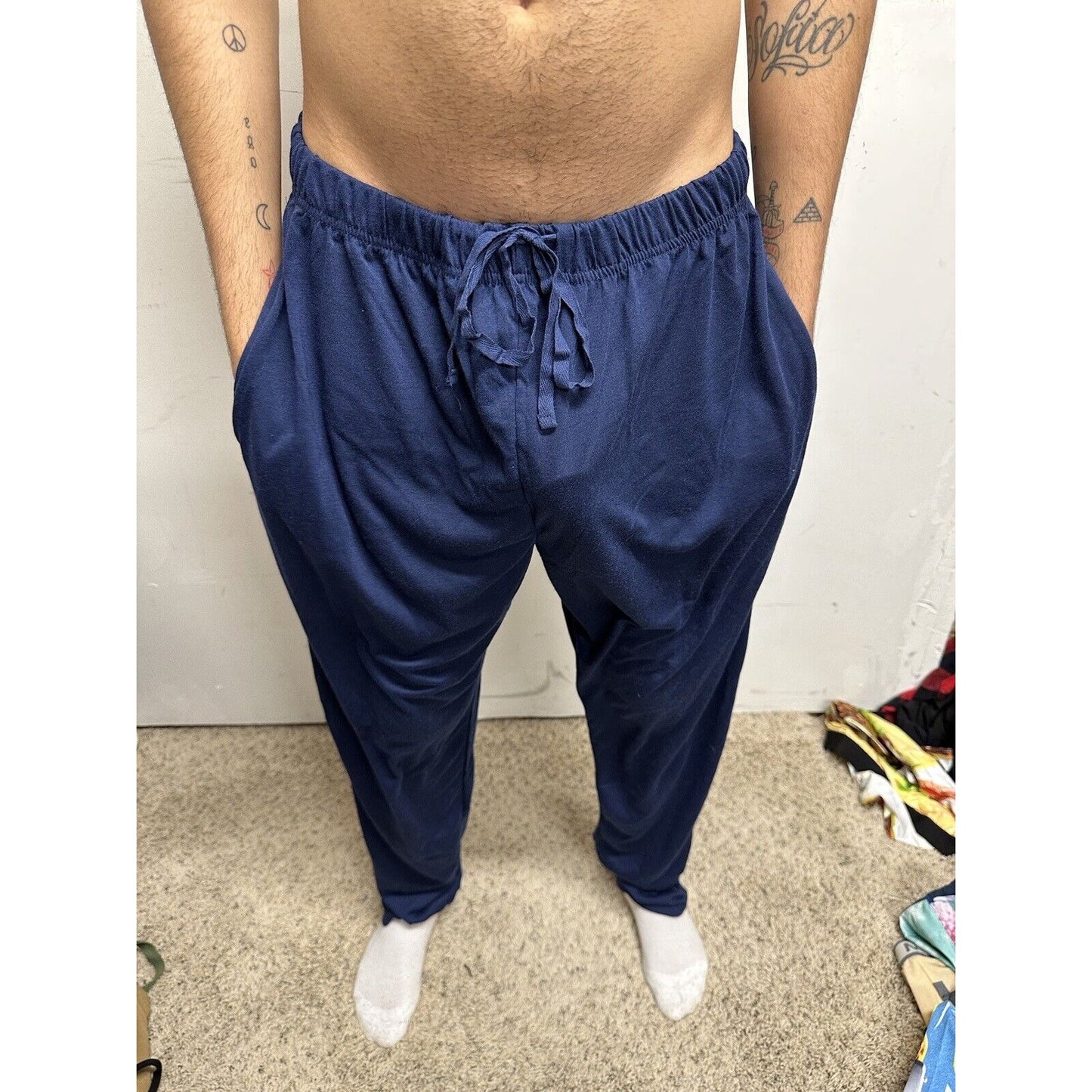 Men’s Dark Blue Collections Lounge Pants Sleep Wear Large