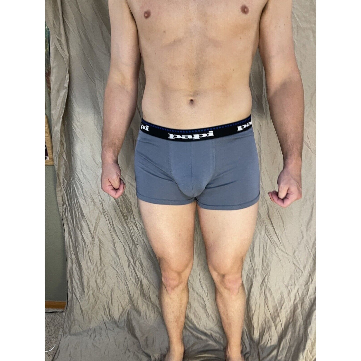 men's papi gray small trunk style boxer brief