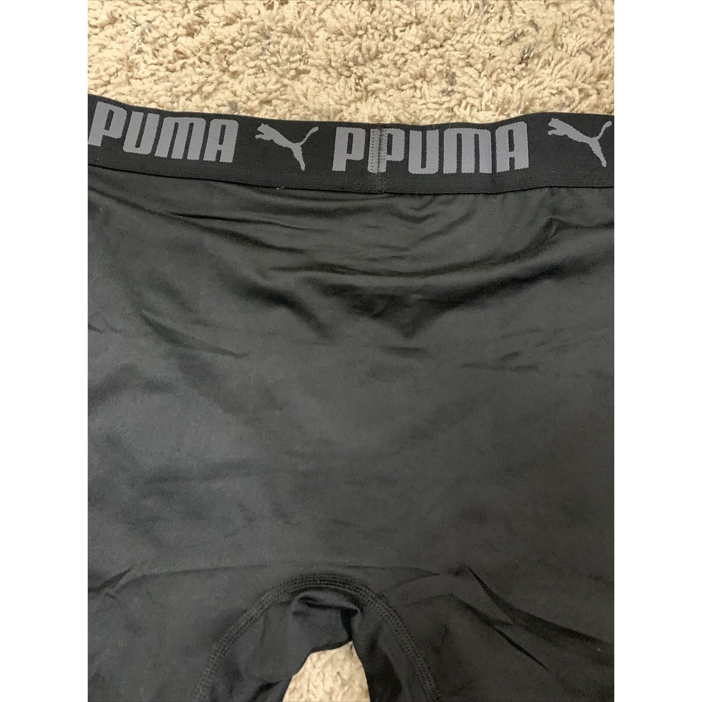 Puma Men’s Black Compression Shorts Large 10% Spandex
