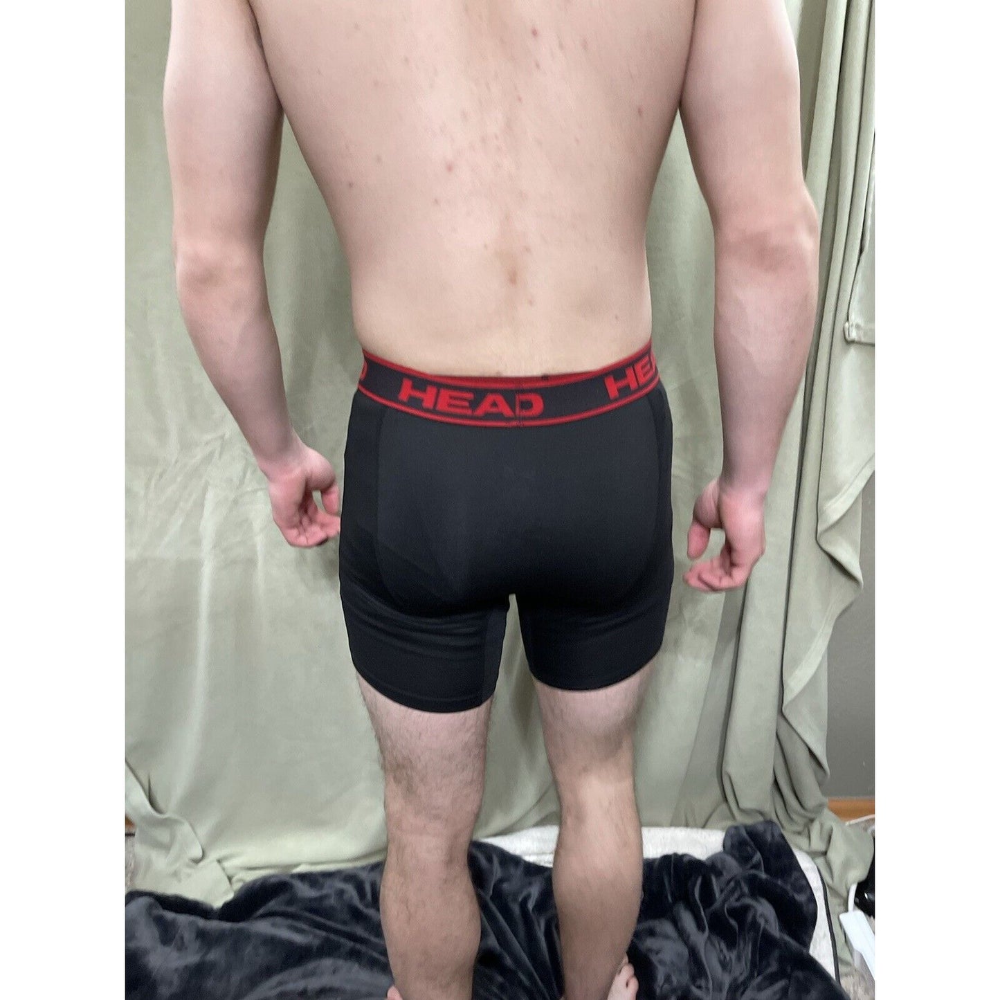 Head Brand Compression Shorts Medium Black With Red Band 1 Pair New