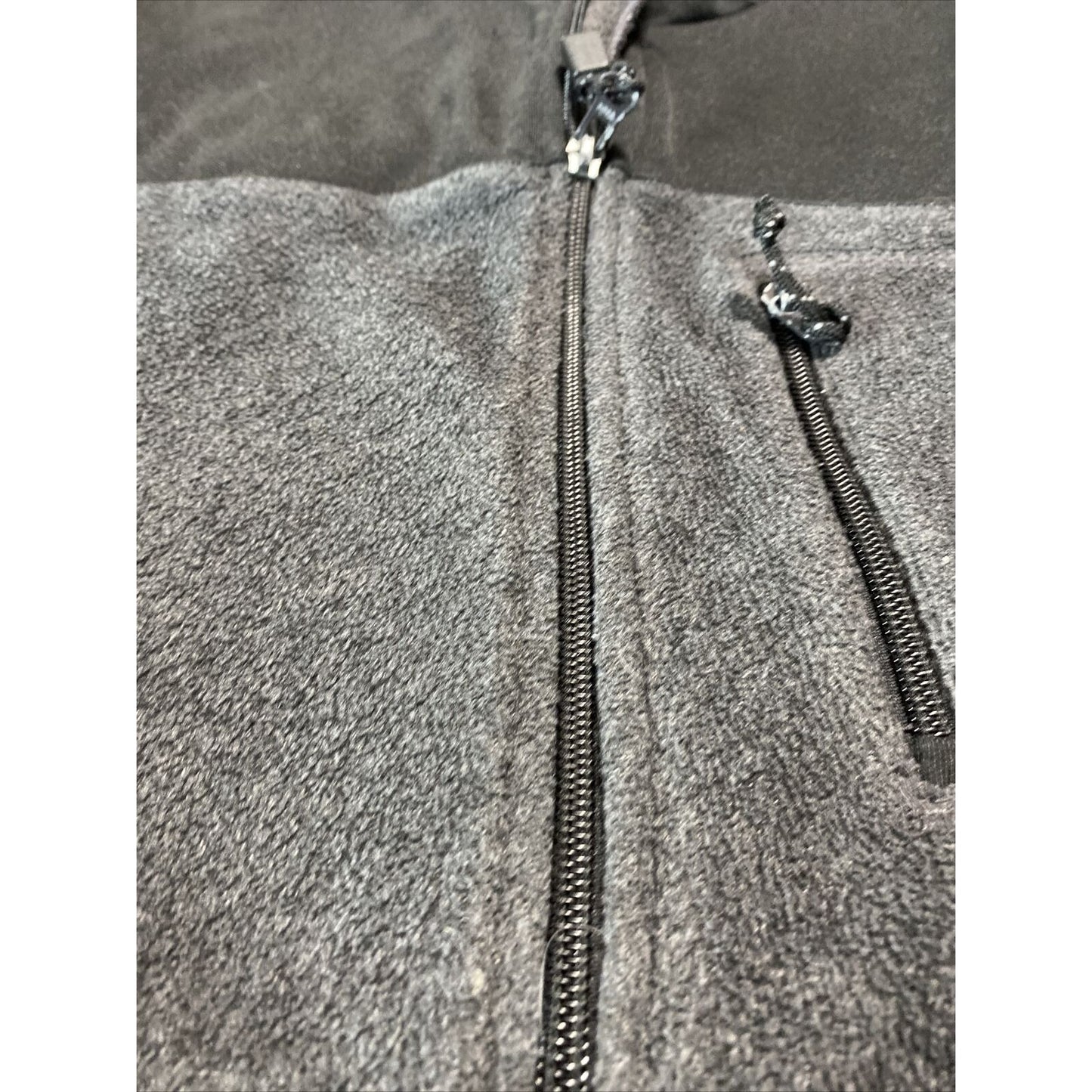 Old Navy Men's Large Black & Dark Gray Polyester-blend Zip-up Fleece Jacket
