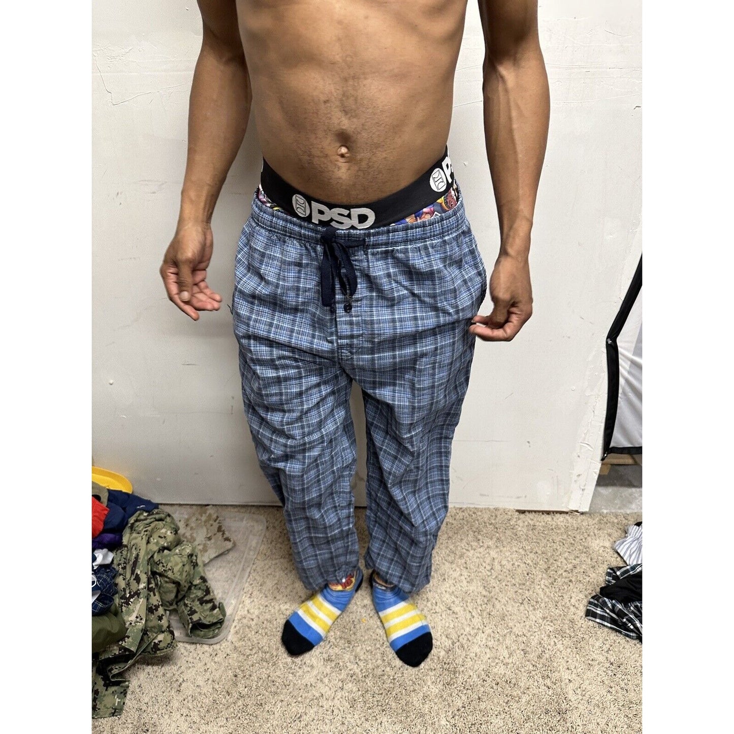 Men’s Blue Plaid Hathaway Sport Small Lounge Pants Pajamas