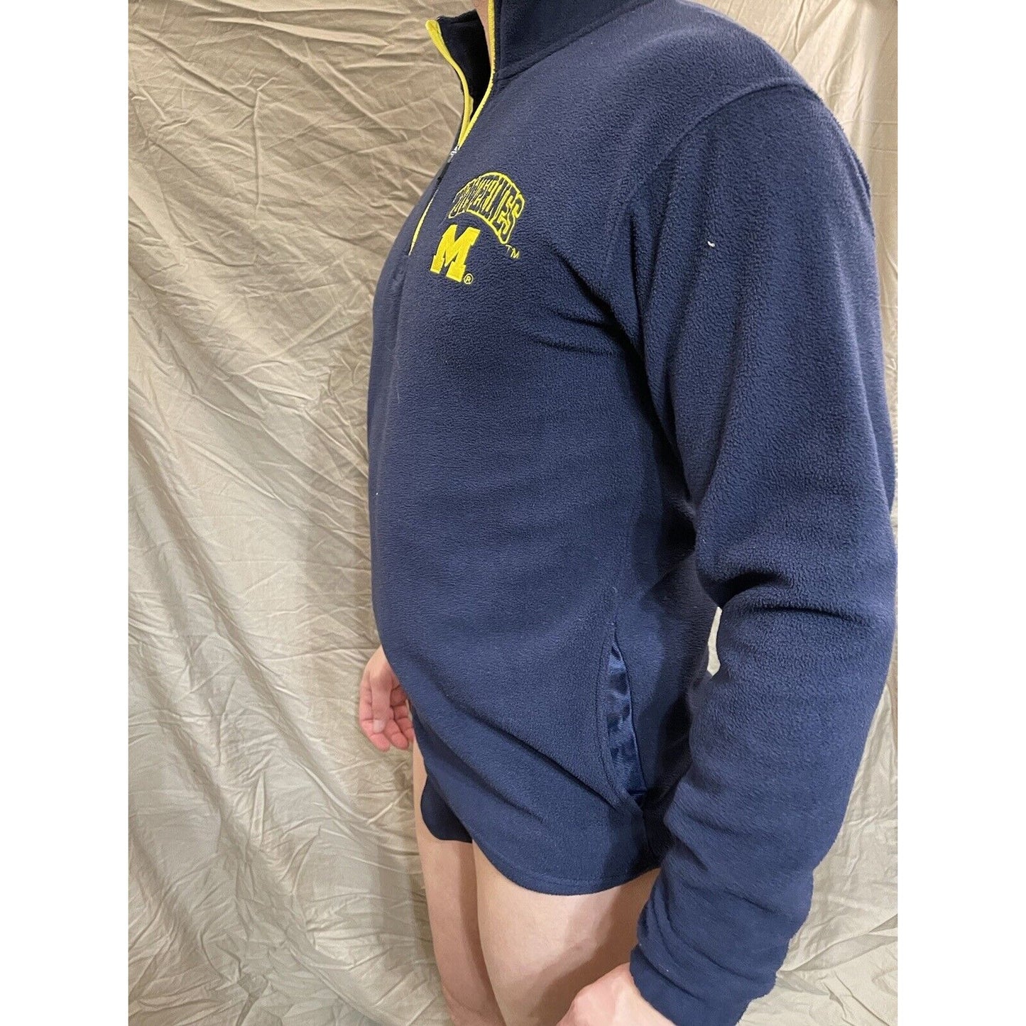 Men's Small Knights Apparel Michigan Wolverines Navy Blue quarter zip pullover