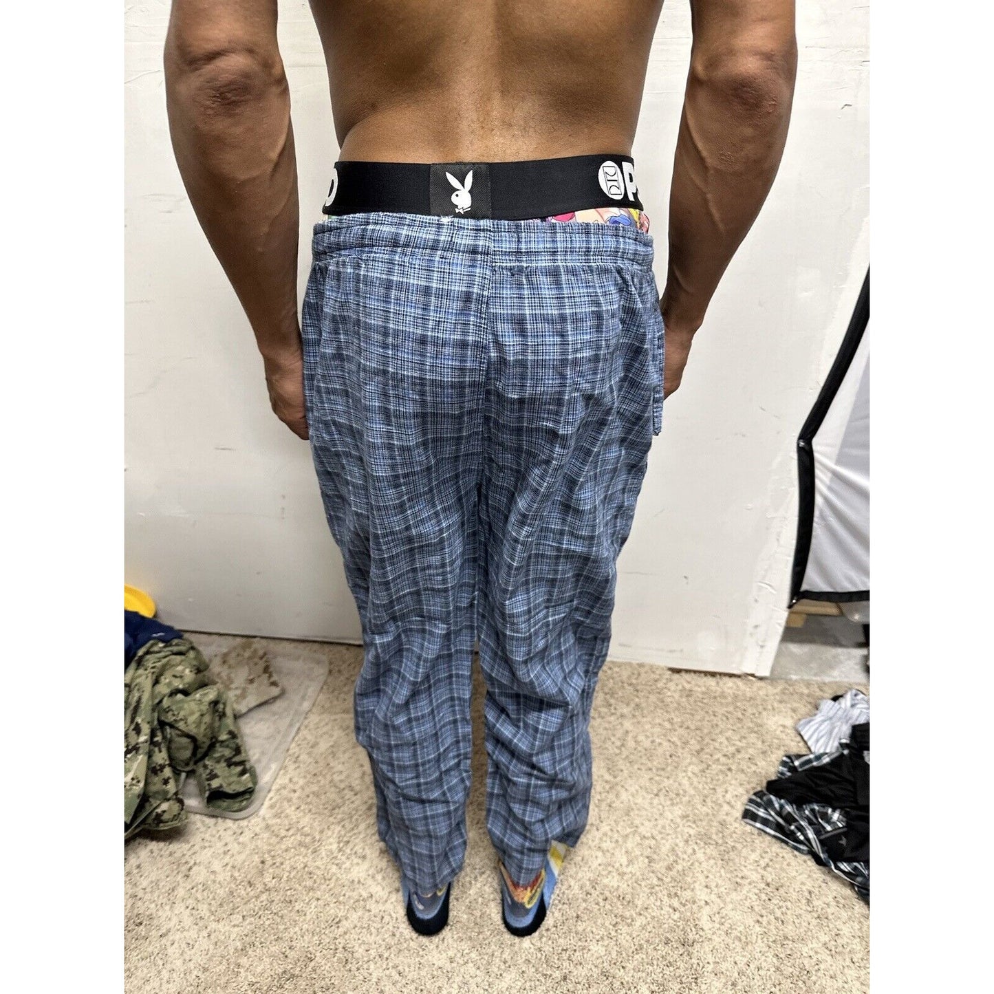 Men’s Blue Plaid Hathaway Sport Small Lounge Pants Pajamas