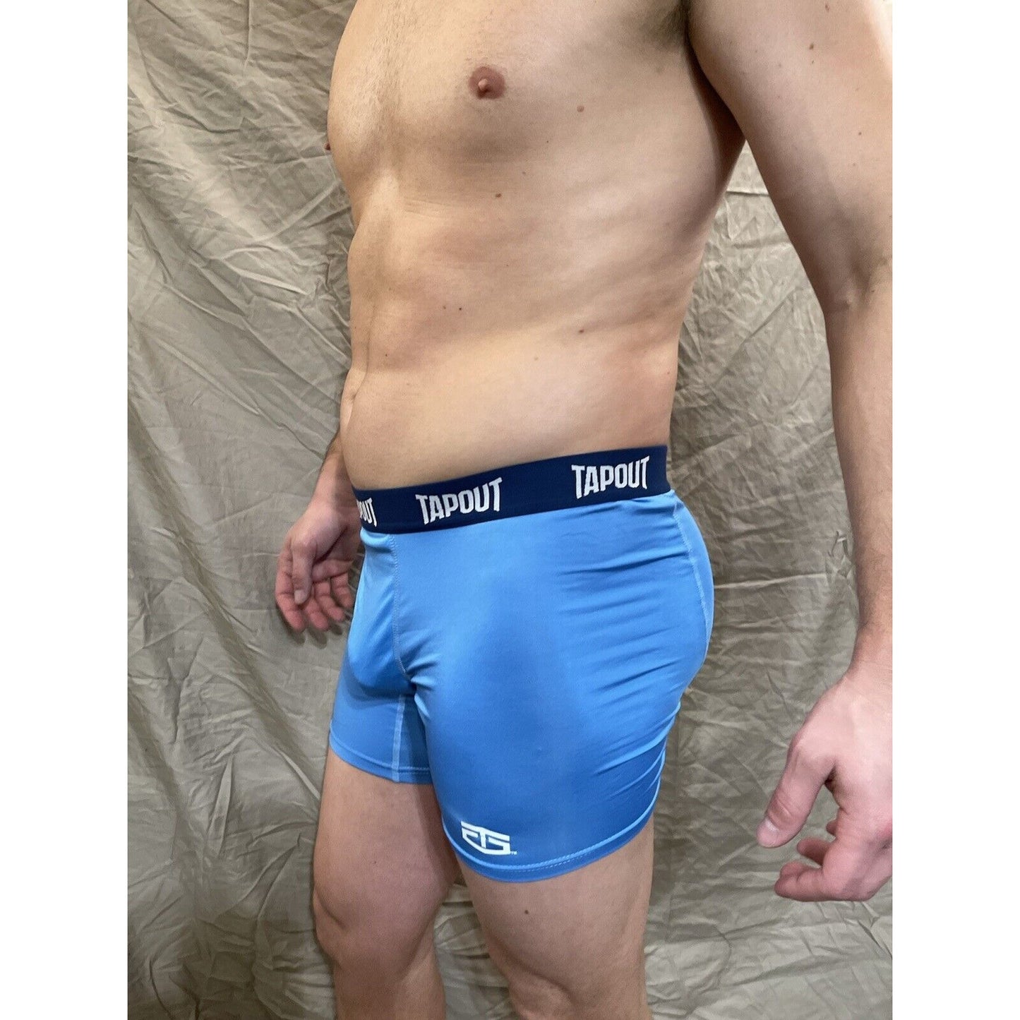 men's blue tapout compression shorts Small