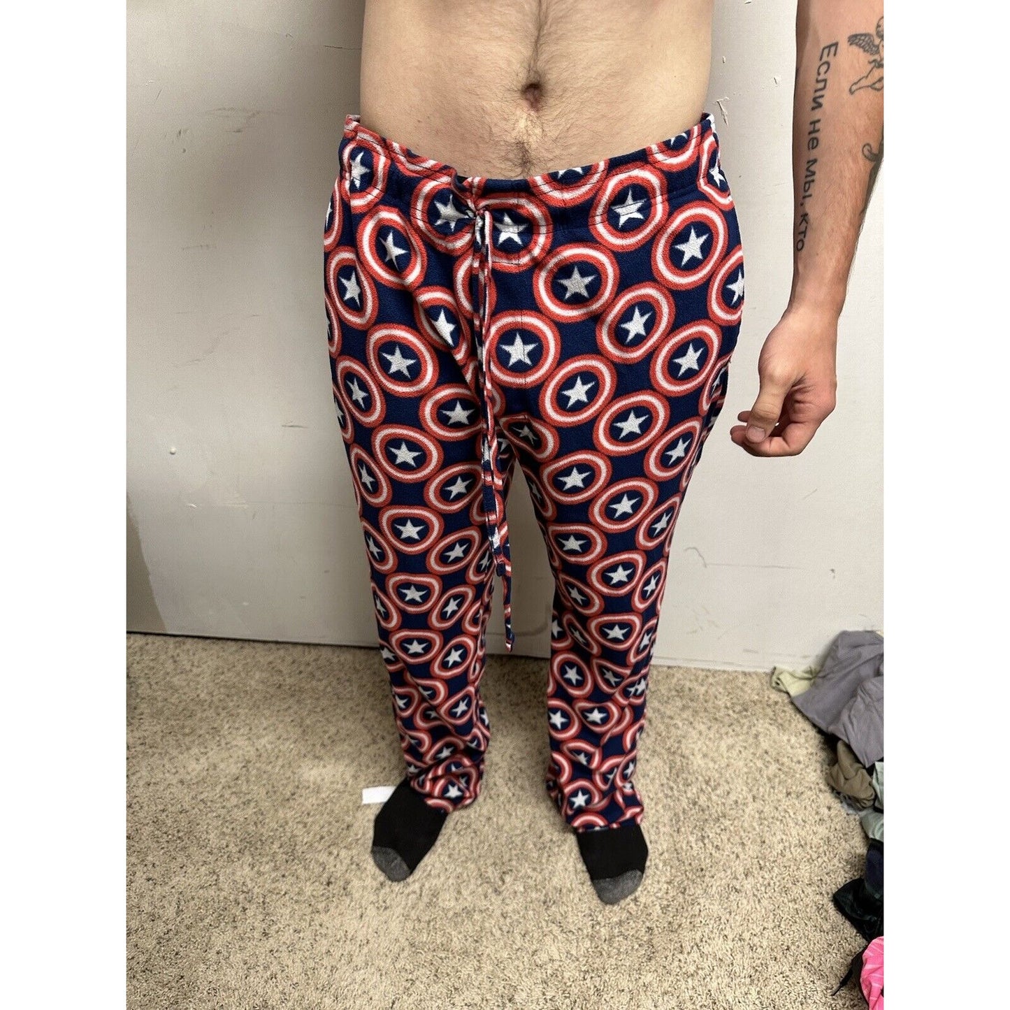 Men’s Marvel Captain America xL Flannel Lounge Wear Pajama Pants