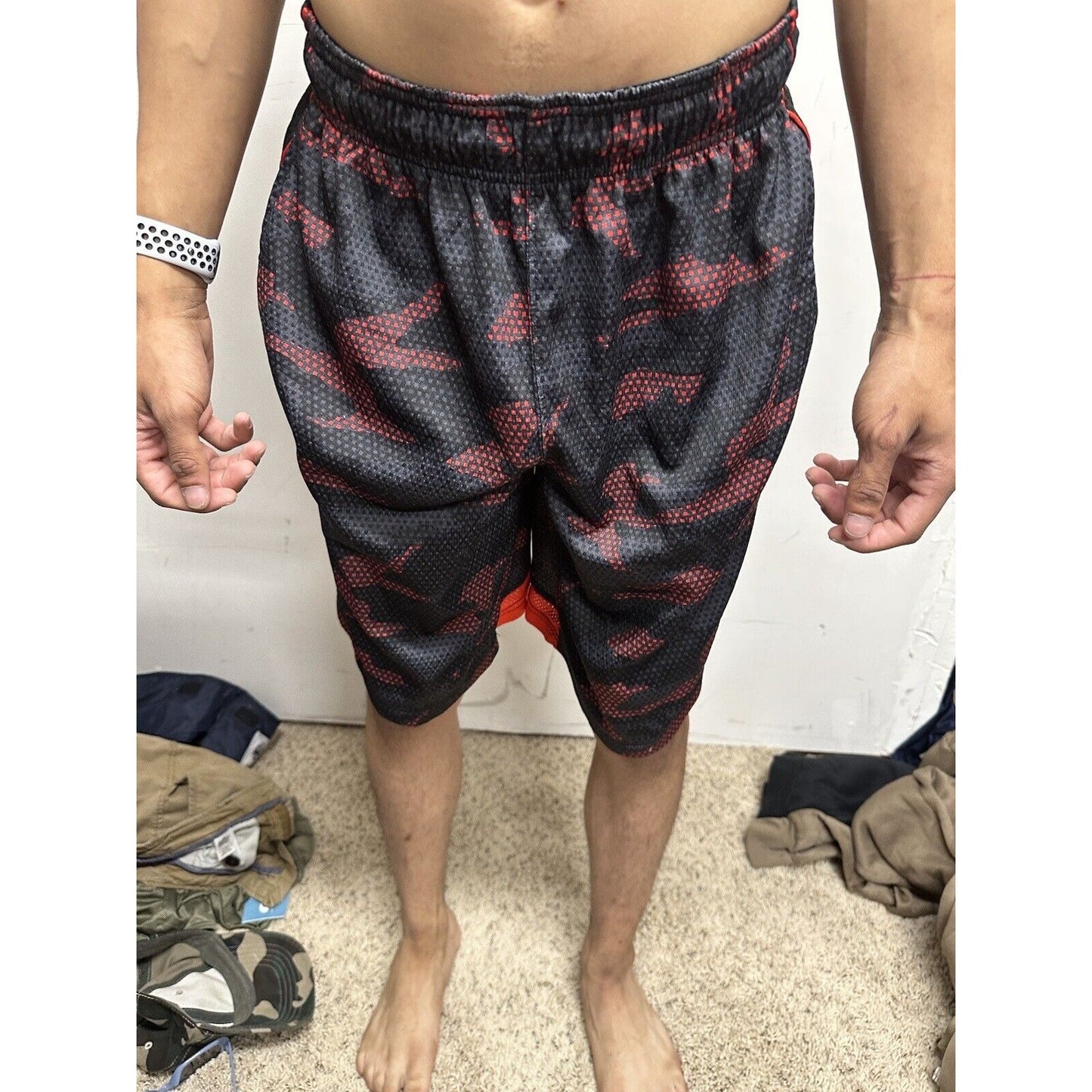 Men’s Black And Red AND1 Athletic Shorts With Pockets