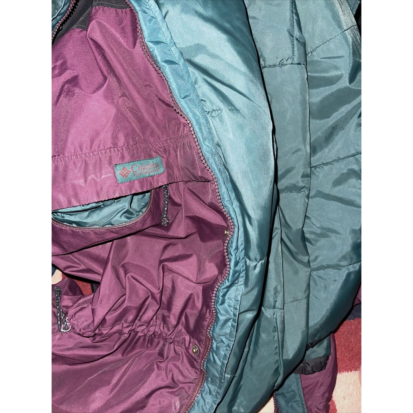 Columbia Sportswear purple and green thick snow jacket