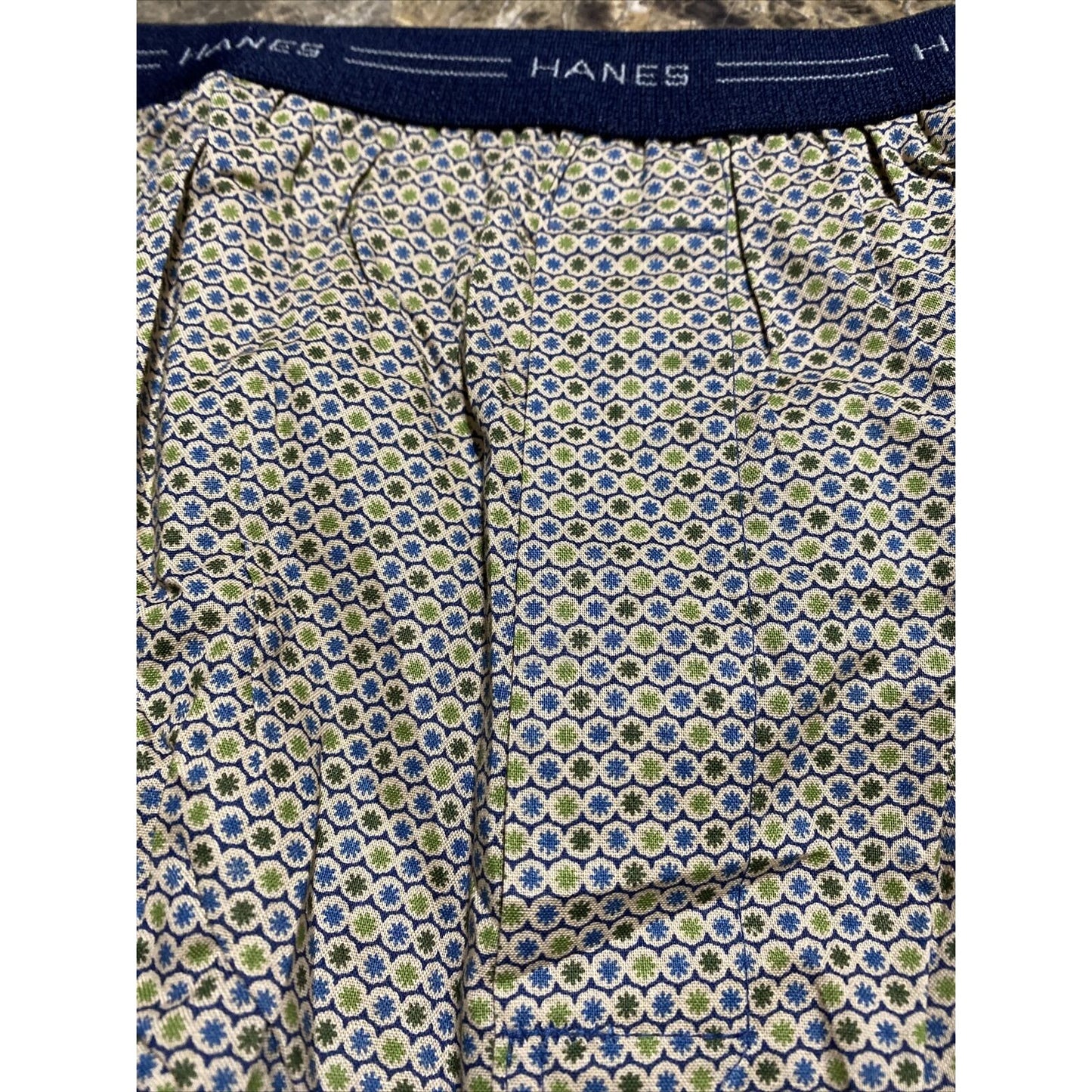 Hanes Men’s XL Green & Blue Flakes Cotton Boxer Shorts