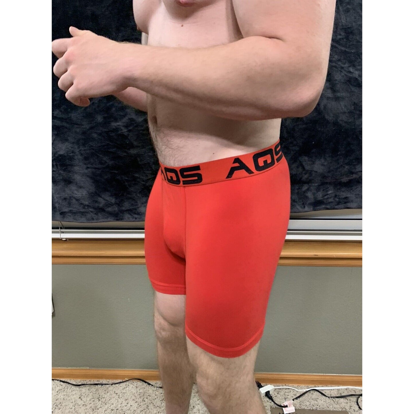 AQS Men’s XL Red Boxer Briefs Poly Lycra