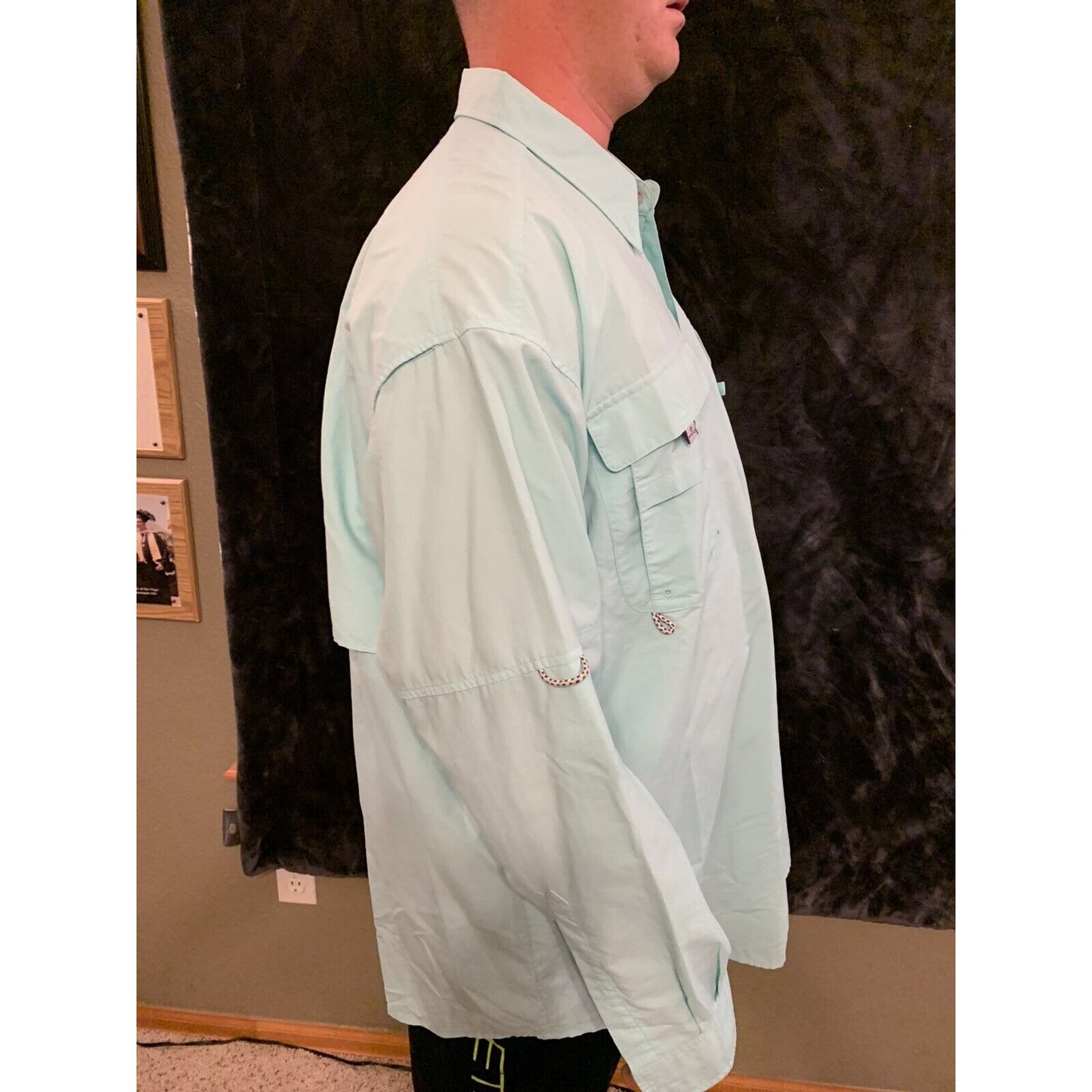 Columbia PFG Mens XXL Long Sleeve Button Up Nylon Polyester Fishing Pocket Shirt