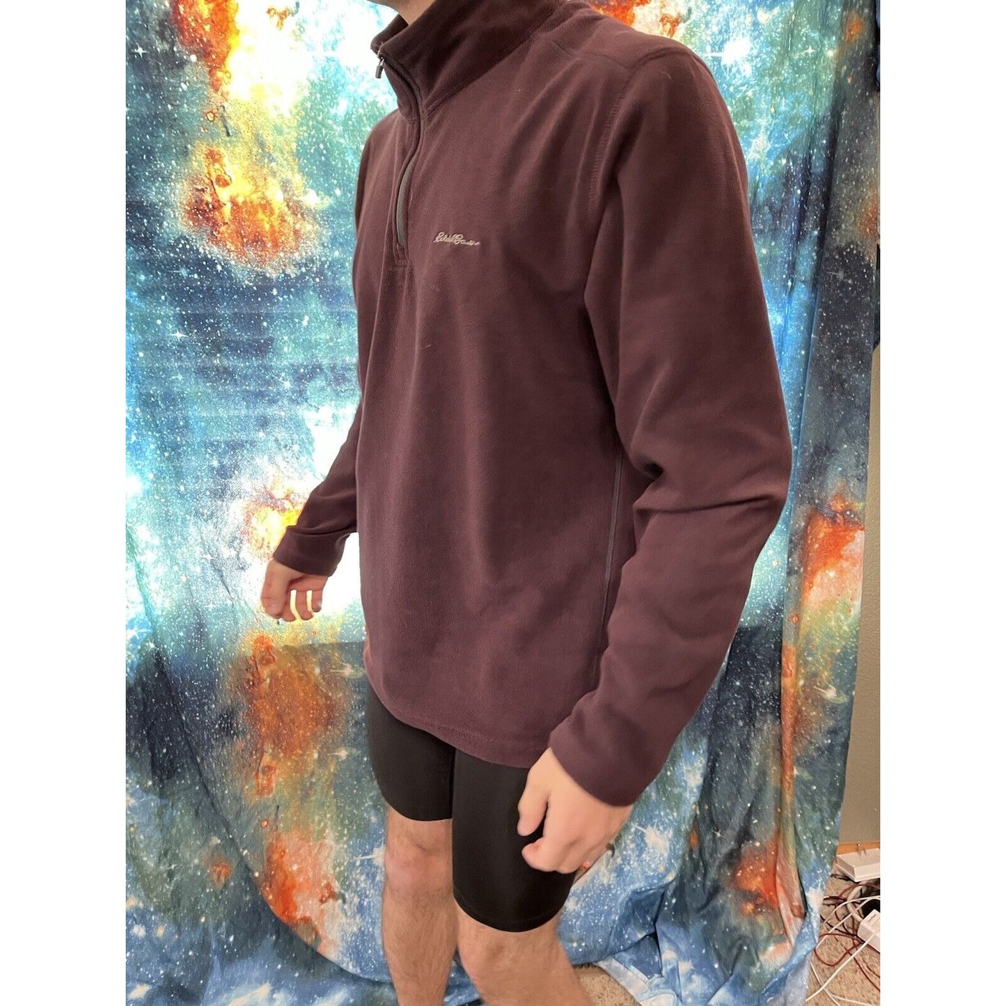 Men's Large Eddie Bauer Maroon Pullover Jacket