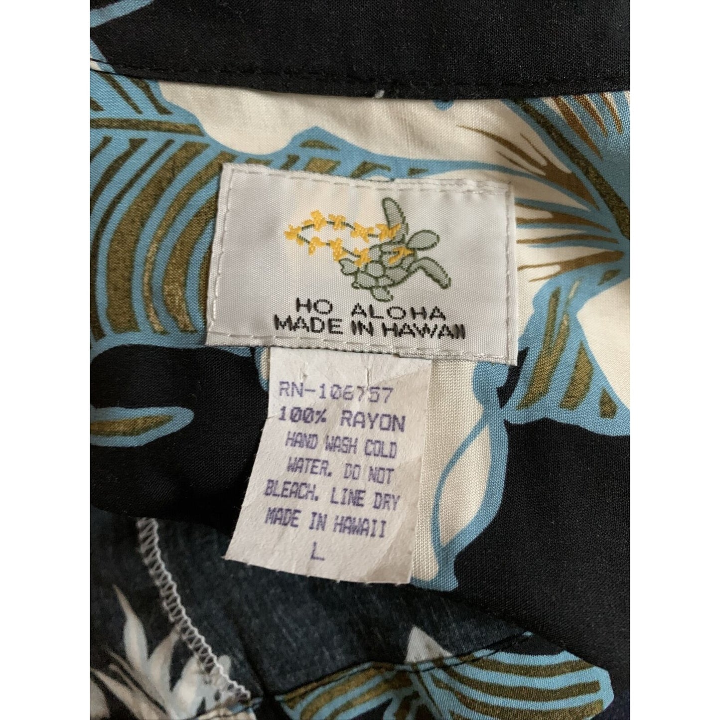 HO ALOHA, USA, Men's Large Hawaiian Tropical ALOHA SHIRT, S/S, Floral Pattern