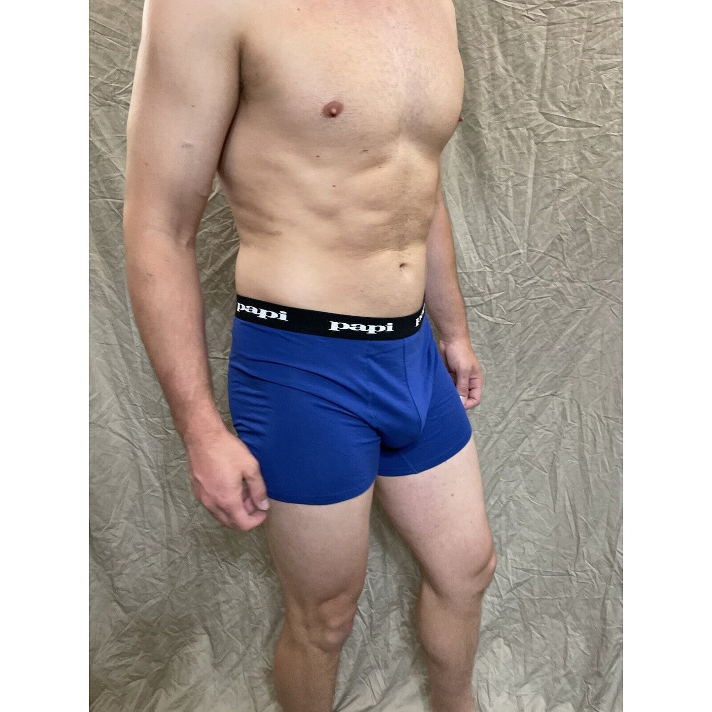 men's papi Blue trunk style boxer brief large
