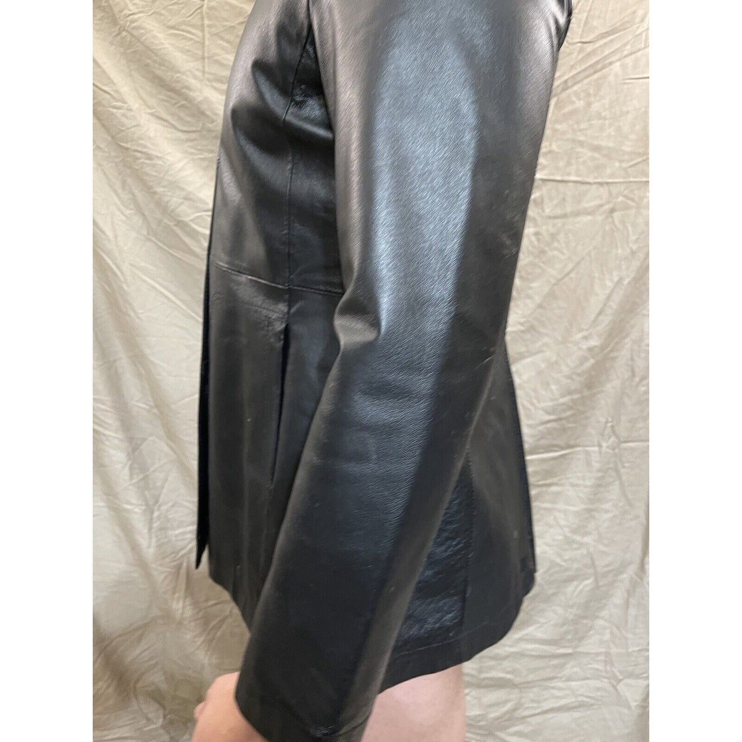 Madison & Max Genuine Leather Coat Size Large Black