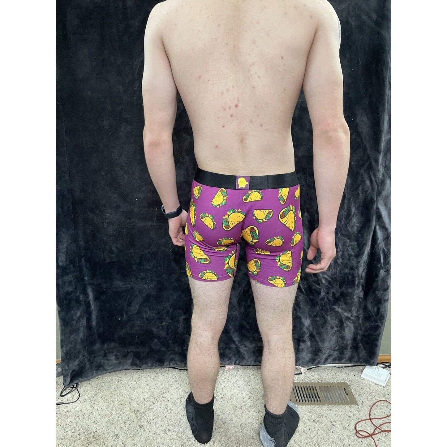 MENS SWAG TACO TUESDAY PURPLE BOXER BRIEF SIZE Large