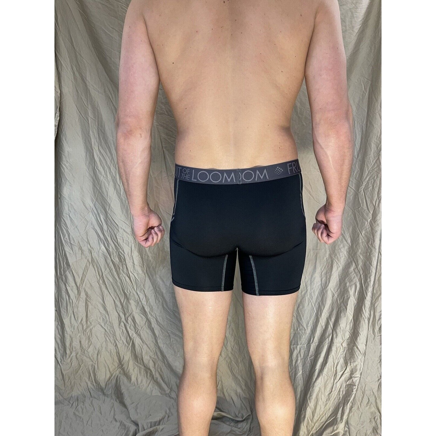 men's fruit of the loom XL compression boxer briefs breathable Black