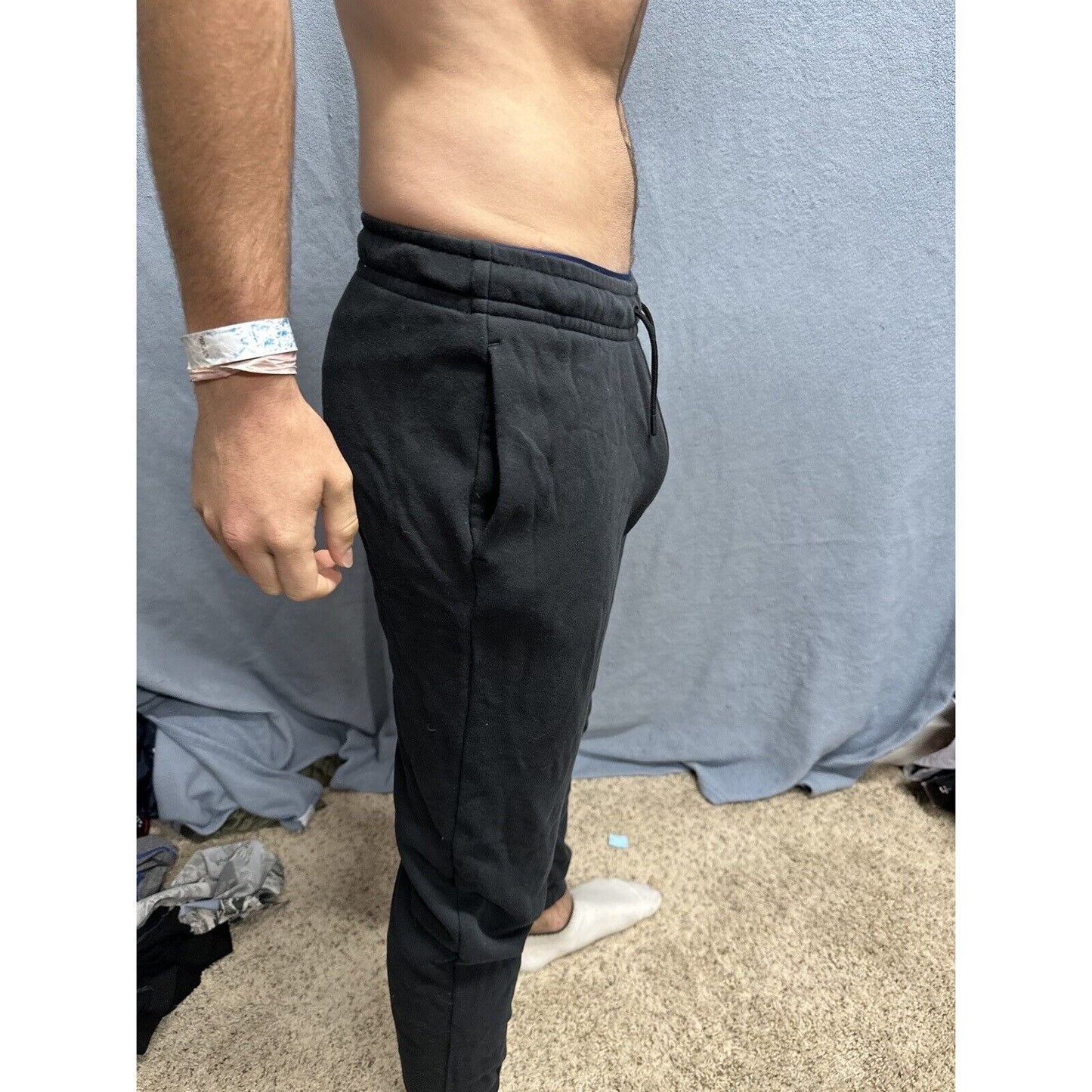 Men’s Small Nike Black Cotton Poly Sweat Pants With Pockets