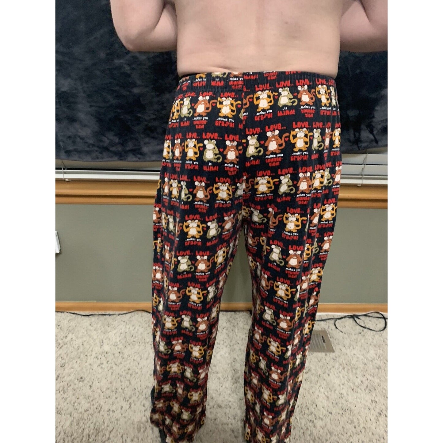 Addiction Lounge Pants Large Monkeys Love..,