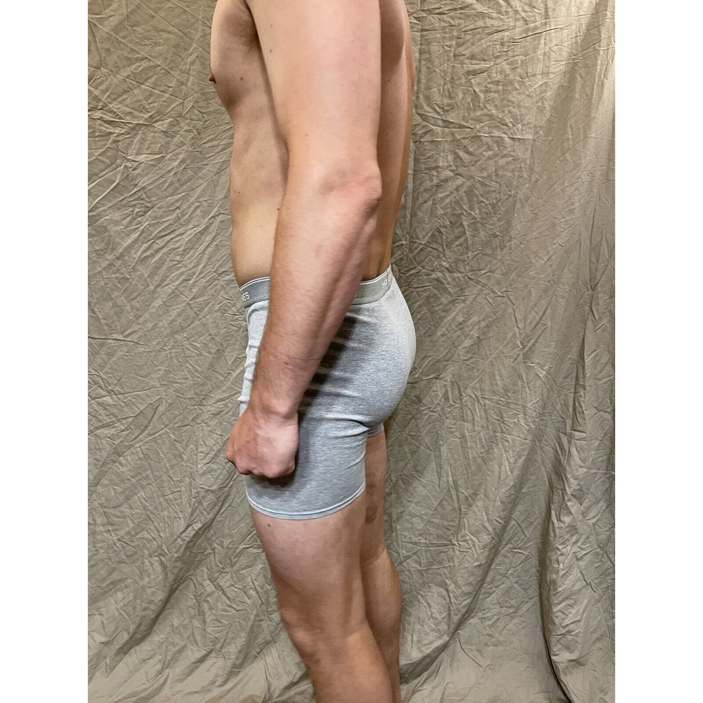 men's hanes gray boxer brief comfort flex medium