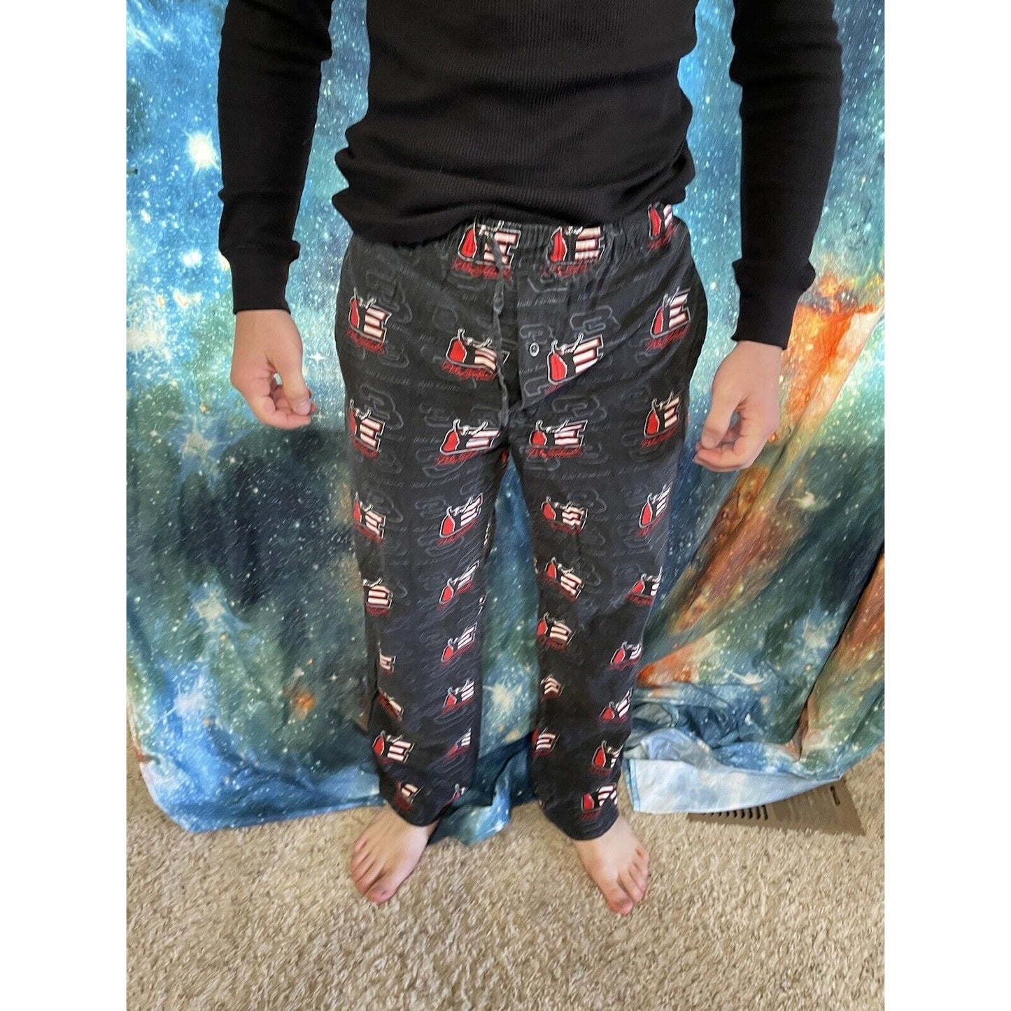 Men’s Winner’s Circle Small Sleepwear Lounge Pants Black Dale Earnhardt