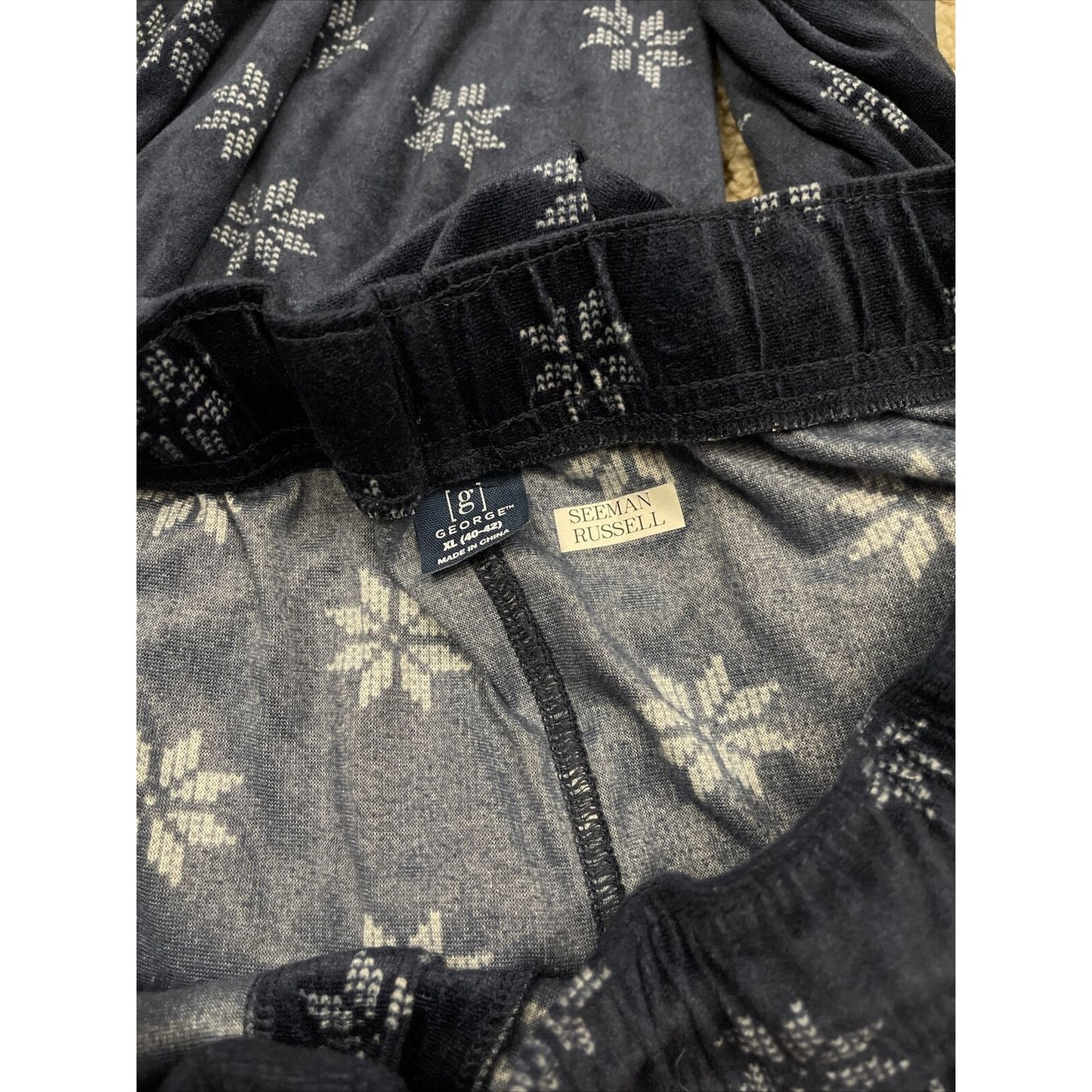 Men’s XL George Snowflake Blue sleepwear Flannel