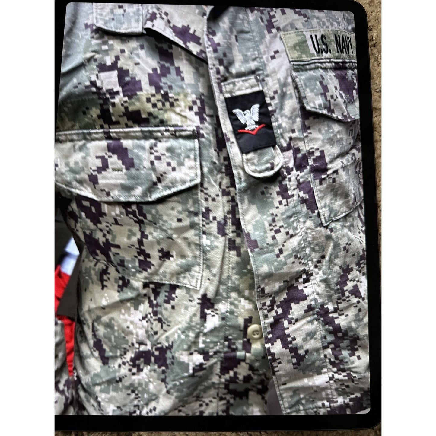 Men’s US Navy Medium XX-Short Camo Top Uniform Blouse