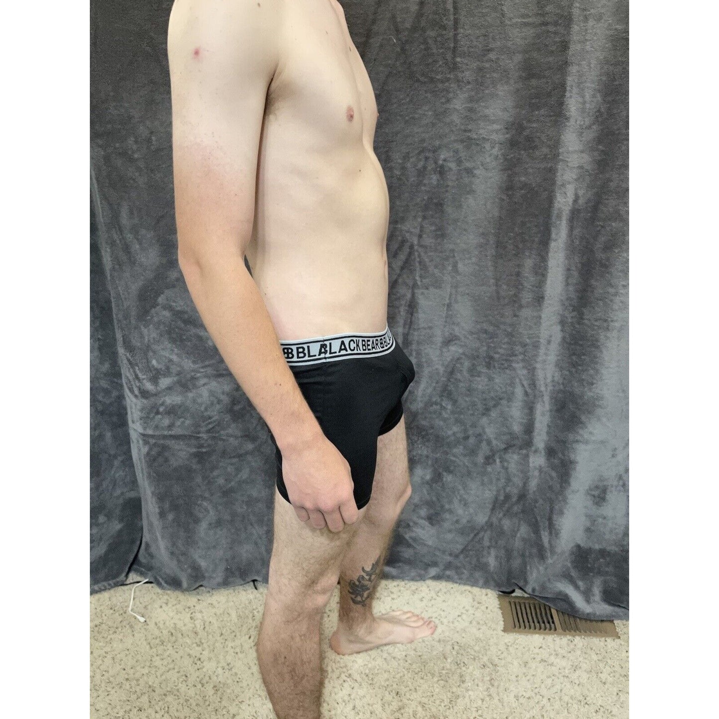 men's medium athletic trunk style black bear boxer brief Black