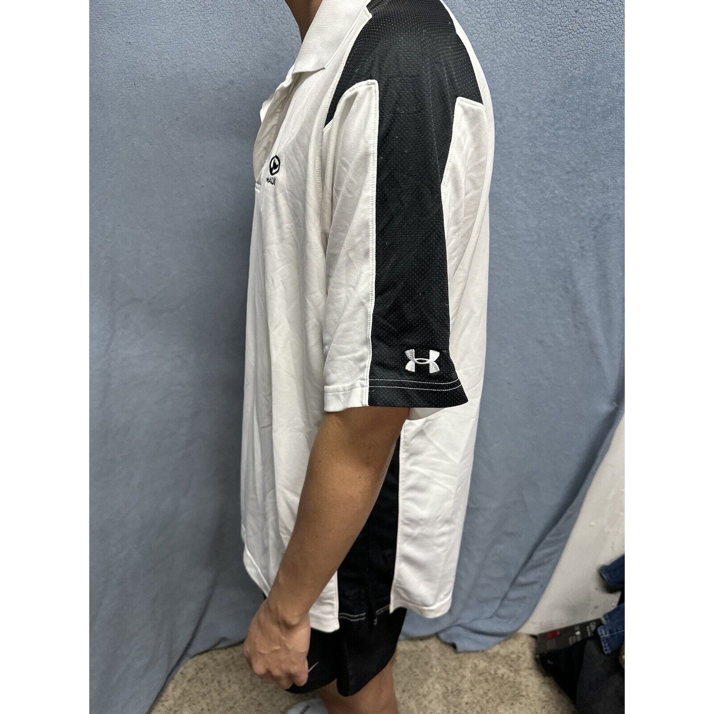 Men’s Large White Heat Gear Under Armour Maui Polo Shirt